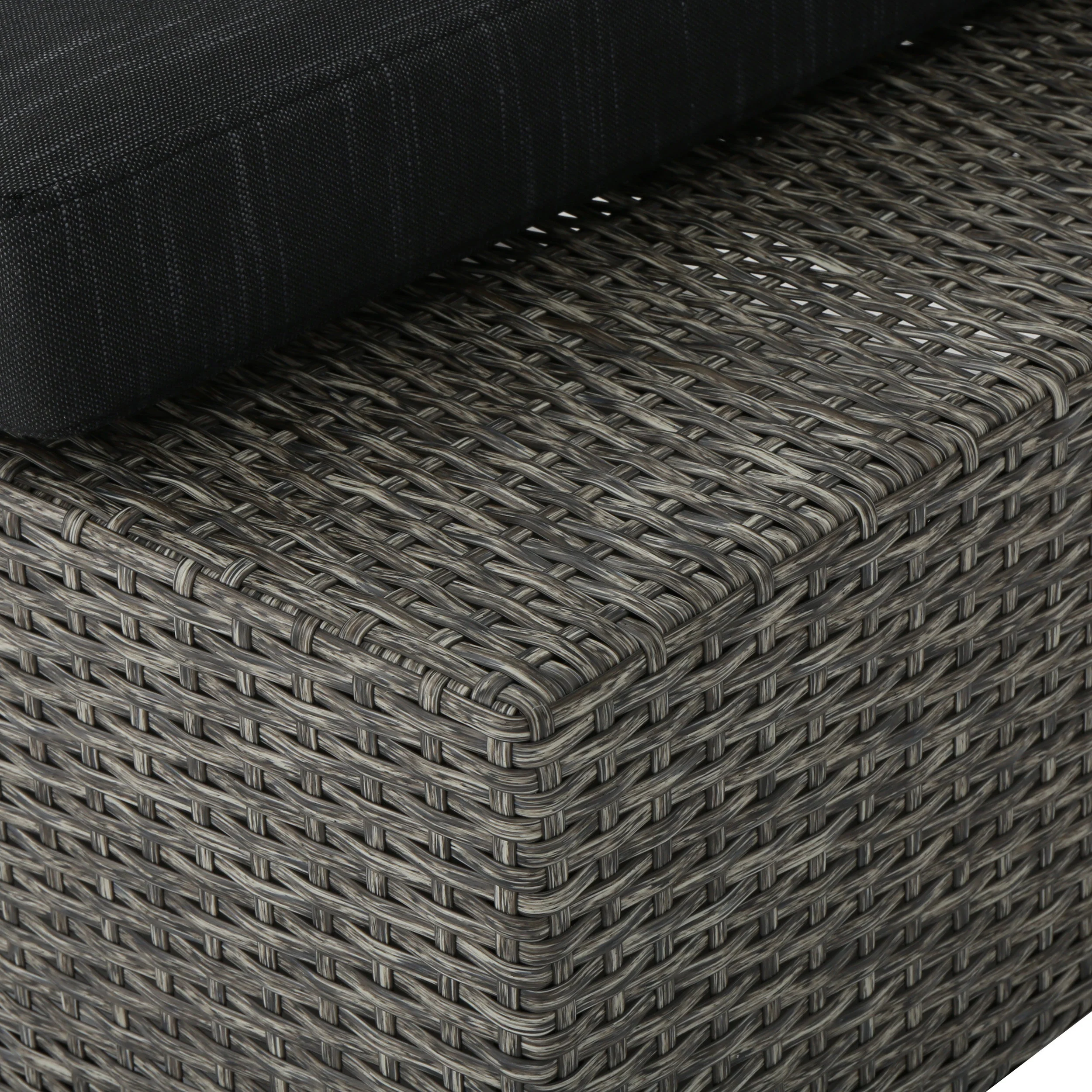 Pueblo Outdoor 7 Seat Wicker V Shaped Sectional Sofa w/ Water Resistant Cushions - furnishings