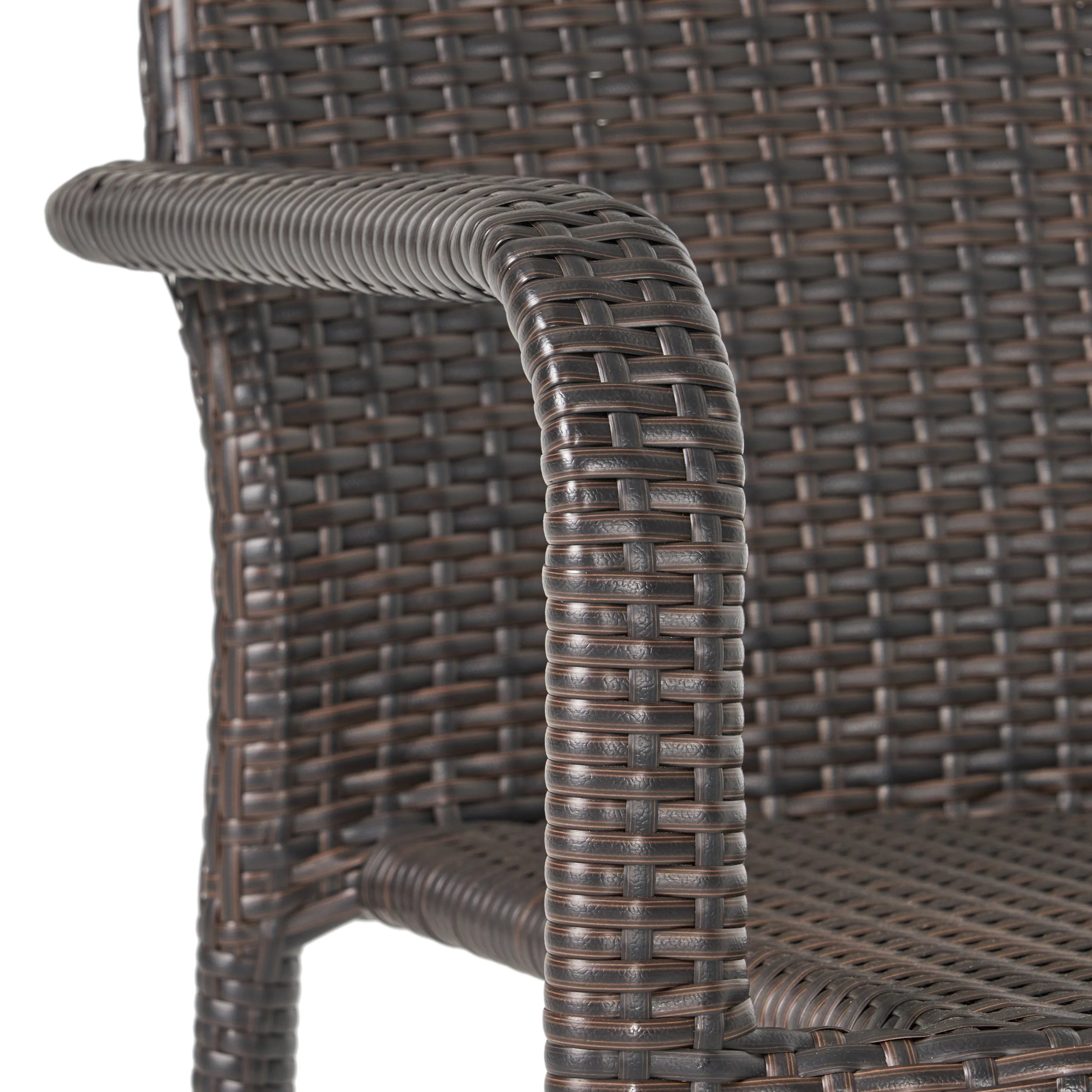 Ava Outdoor Wicker Armed Aluminum Framed Stack Chairs (Set of 2) - furnishings