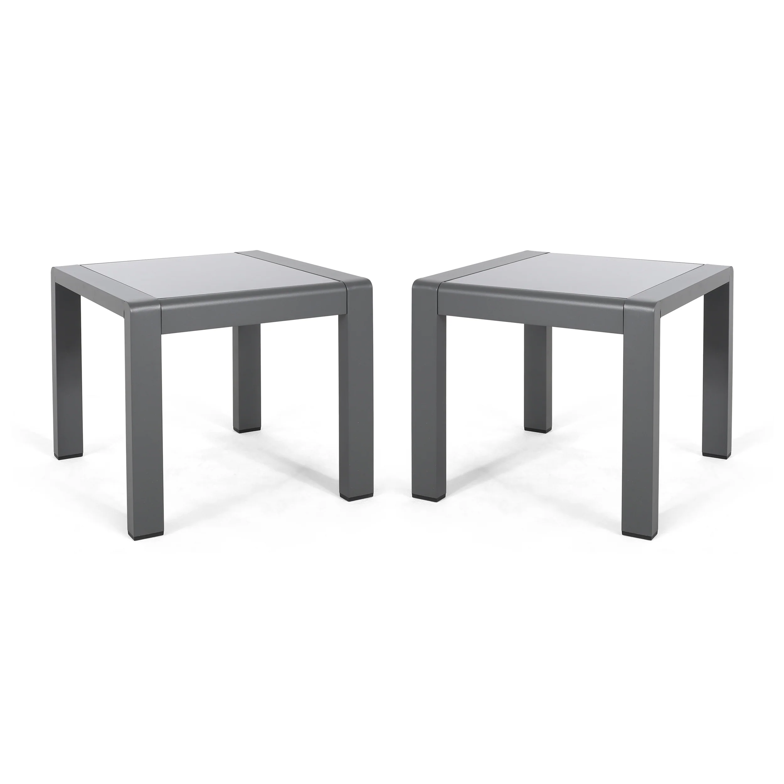 Cherie Coral Outdoor Aluminum Side Table (Set of 2) - furnishings