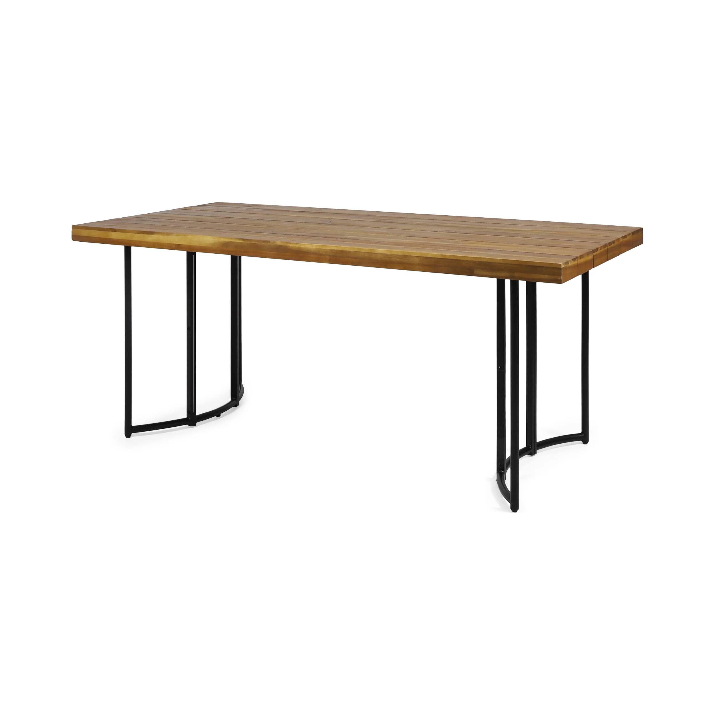 Serena Outdoor Modern Industrial Acacia Wood Dining Table - furnishings