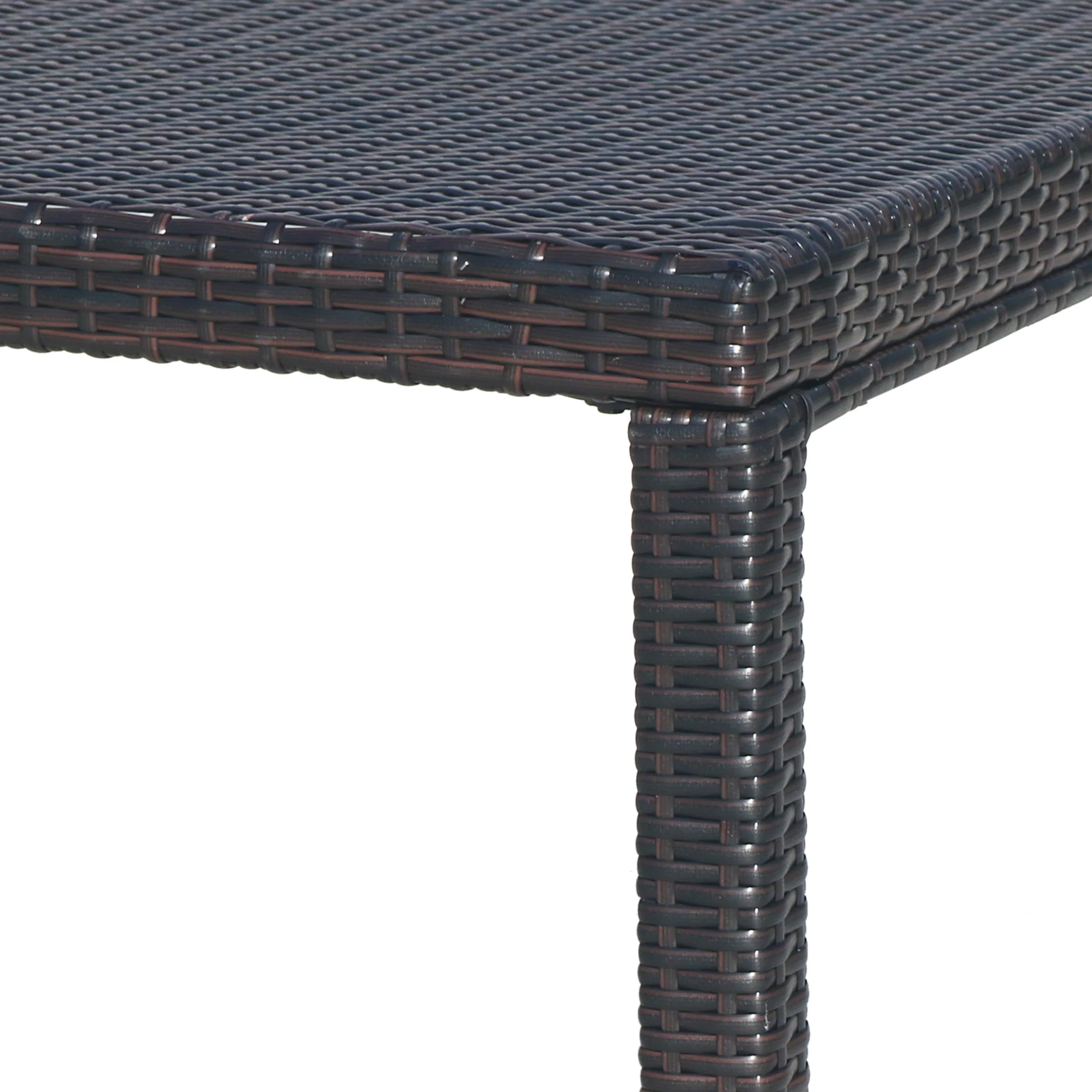 Edene Outdoor Multibrown Wicker Rectangular Dining Table - furnishings
