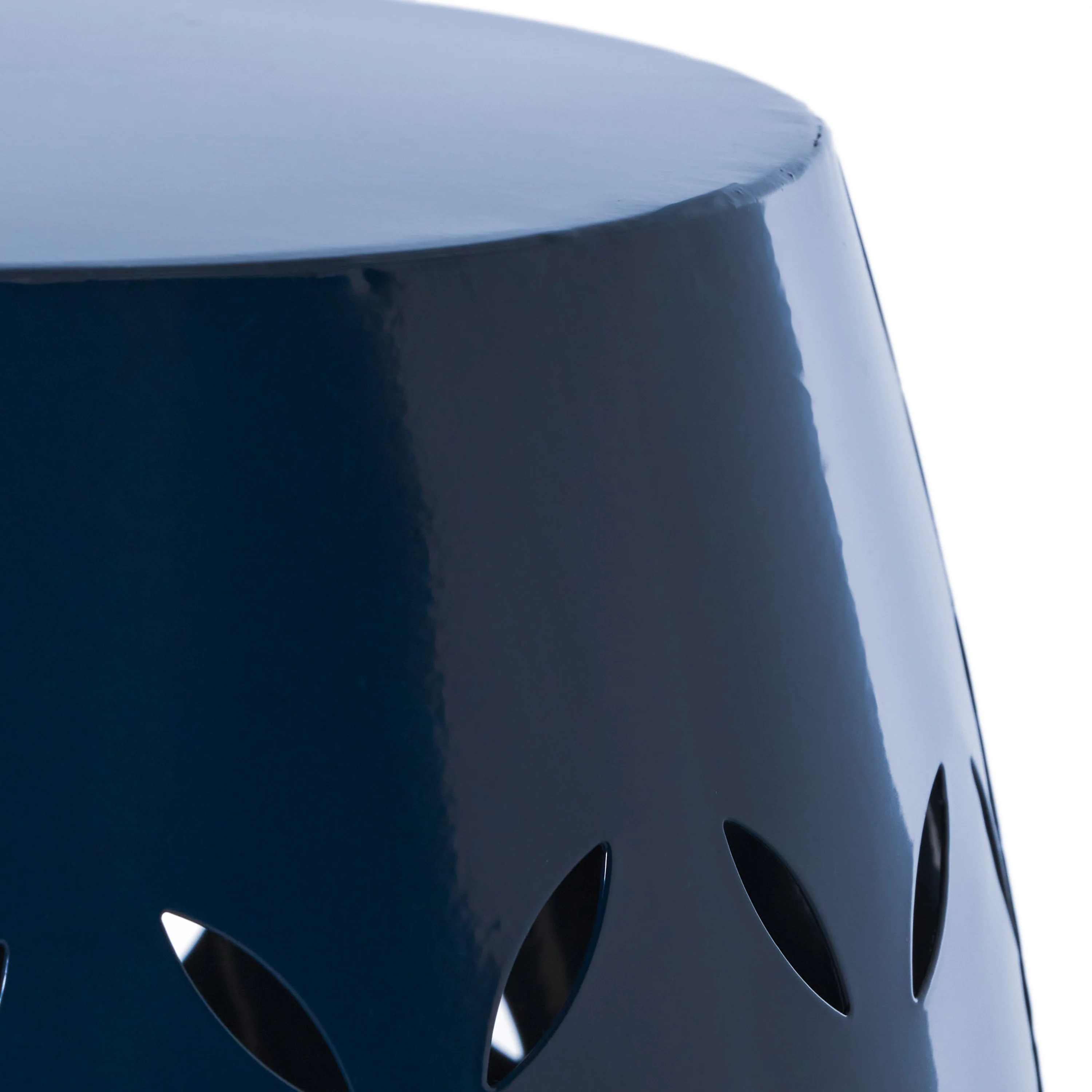 Lilly Outdoor Modern 12-Inch Criss-Cross Cut Metal Barrel Side Table - furnishings