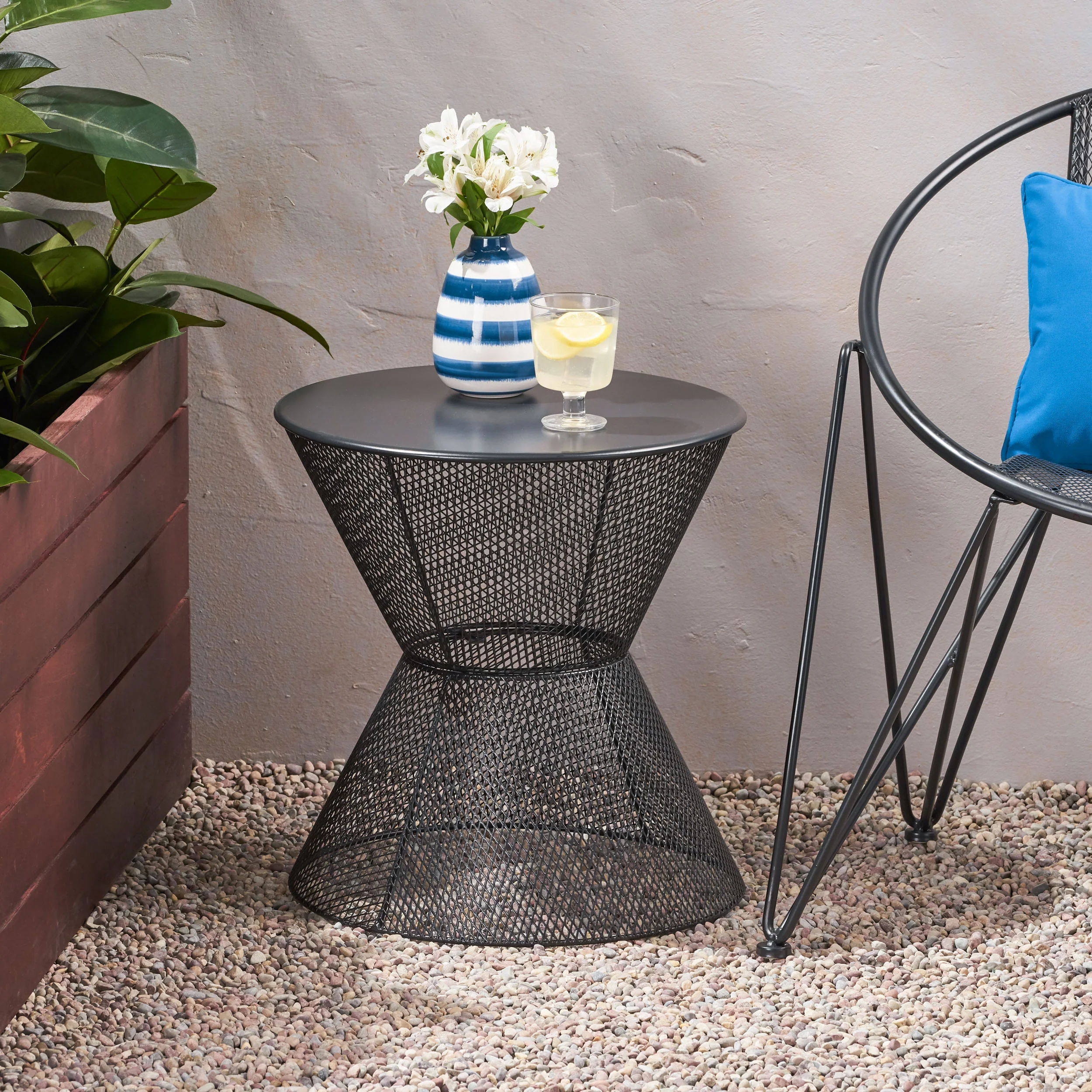 Tristian Modern Outdoor Iron Side Table - furnishings
