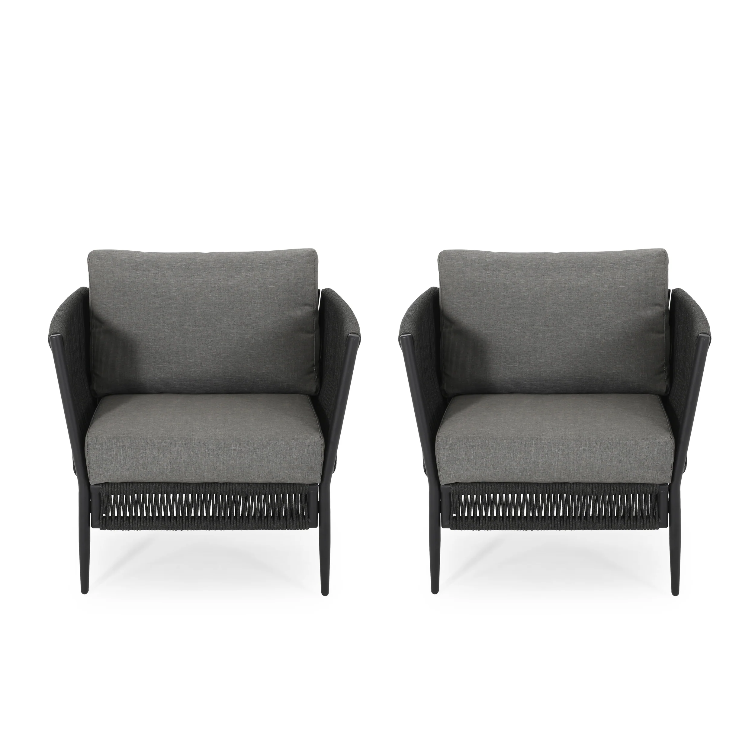 Sefora Outdoor Rope Club Chair with Cushions (Set of 2) - furnishings
