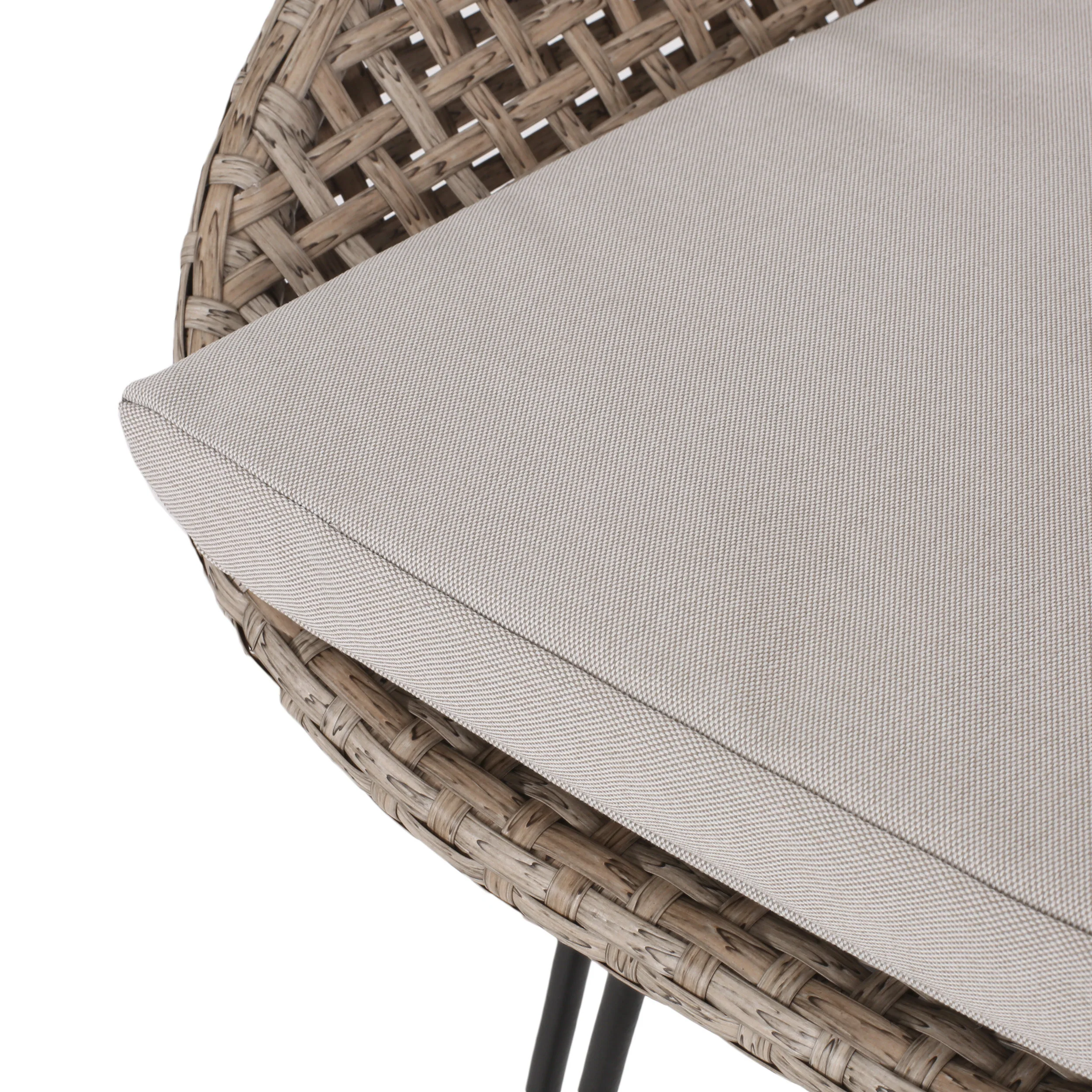 Pondway Outdoor Wicker and Iron Barstools with Cushion, Set of 4 - furnishings