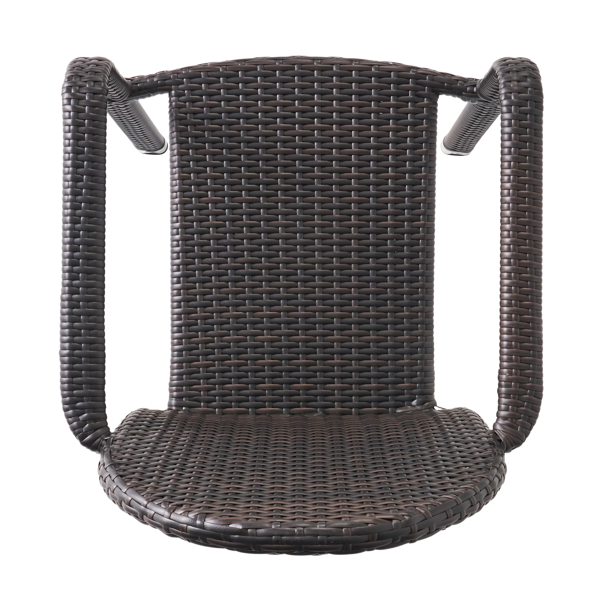Ava Outdoor Wicker Armed Aluminum Framed Stack Chairs (Set of 2) - furnishings