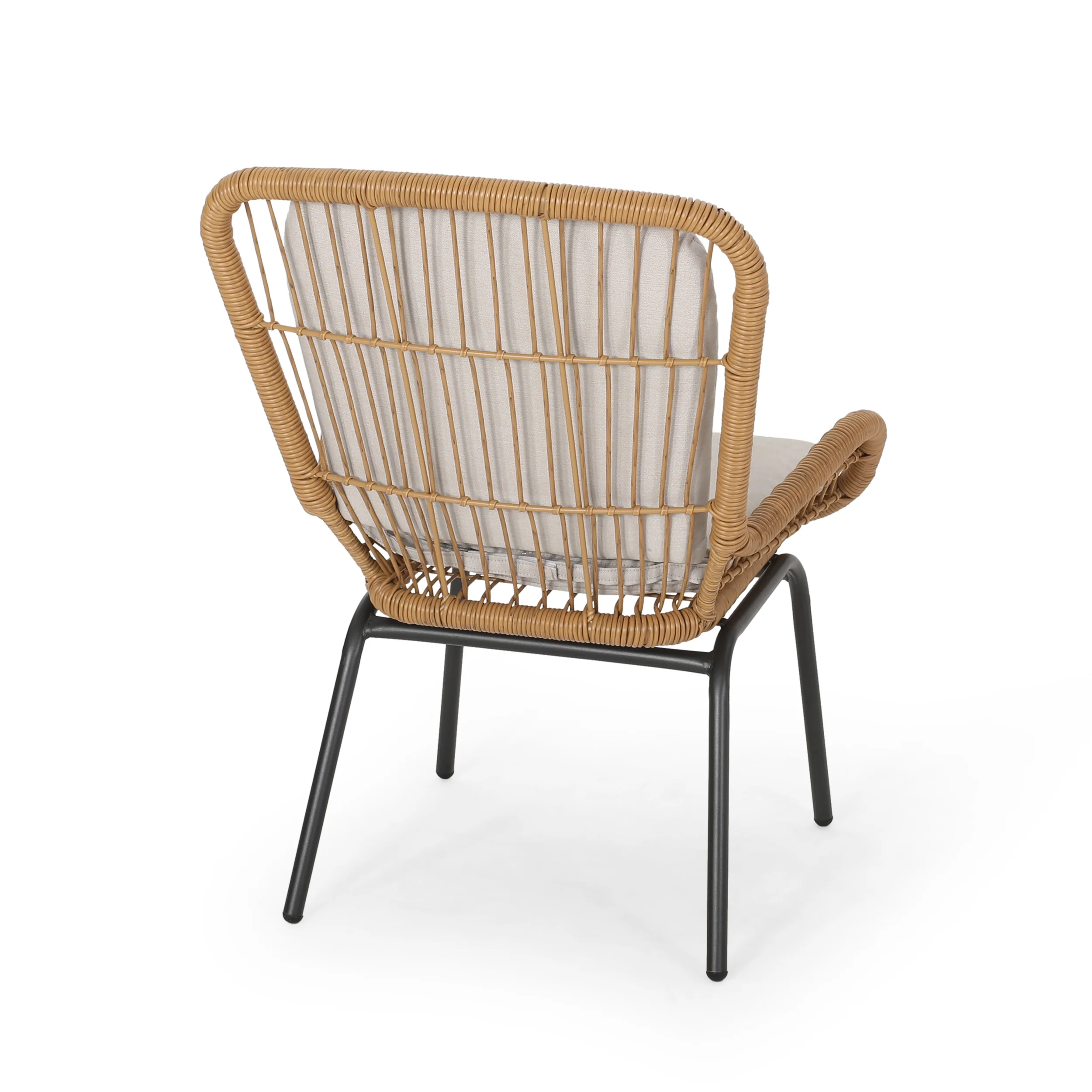 Averyrose Outdoor Wicker Chat Set with Cushions - furnishings