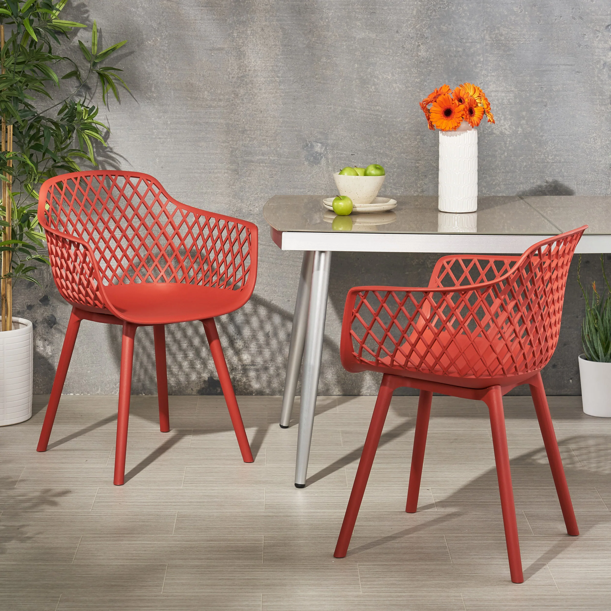 Tate Outdoor Modern Dining Chair (Set of 2) - furnishings