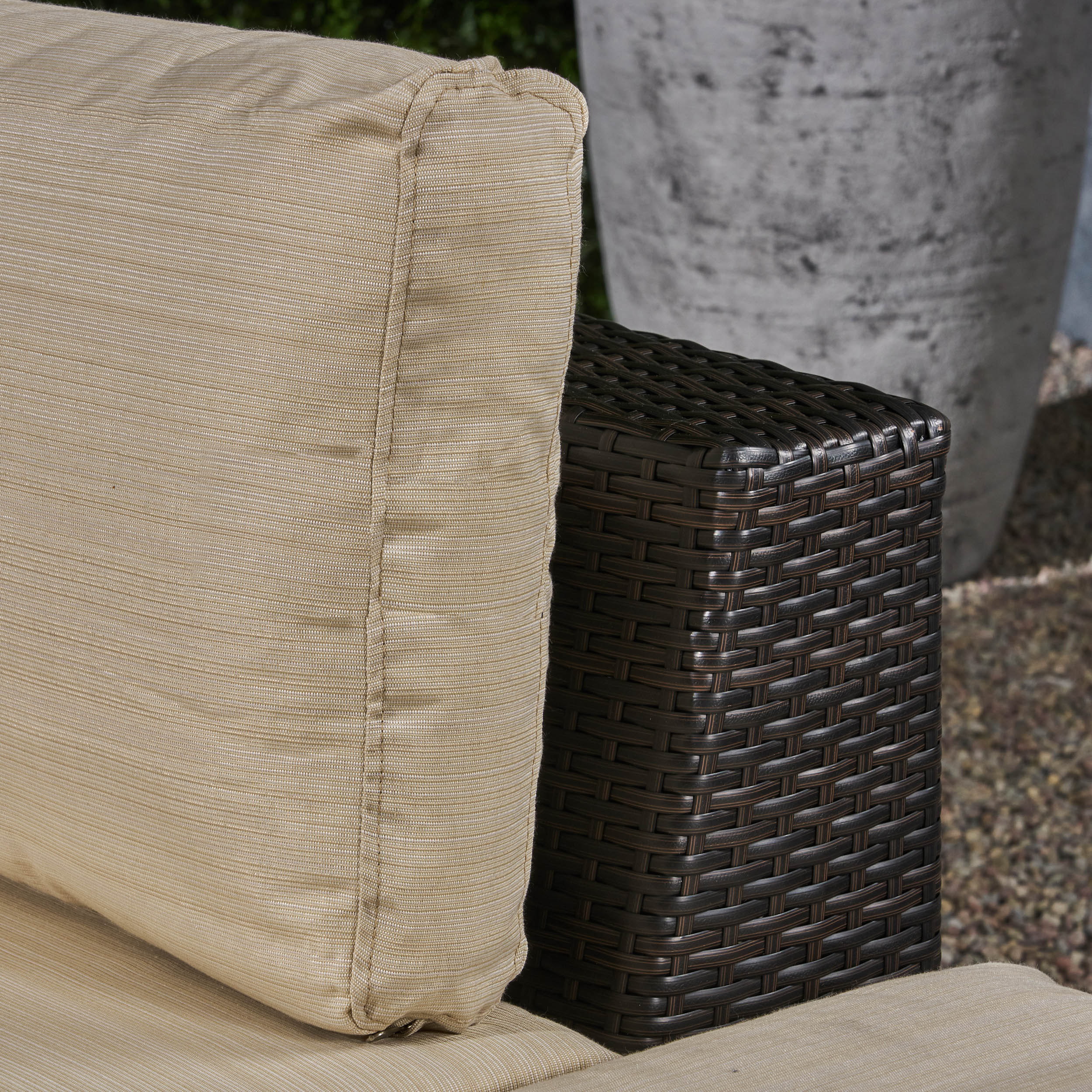 Valentina Outdoor 6 Seater Wicker Sofa Set with Aluminum Frame and Cushions - furnishings