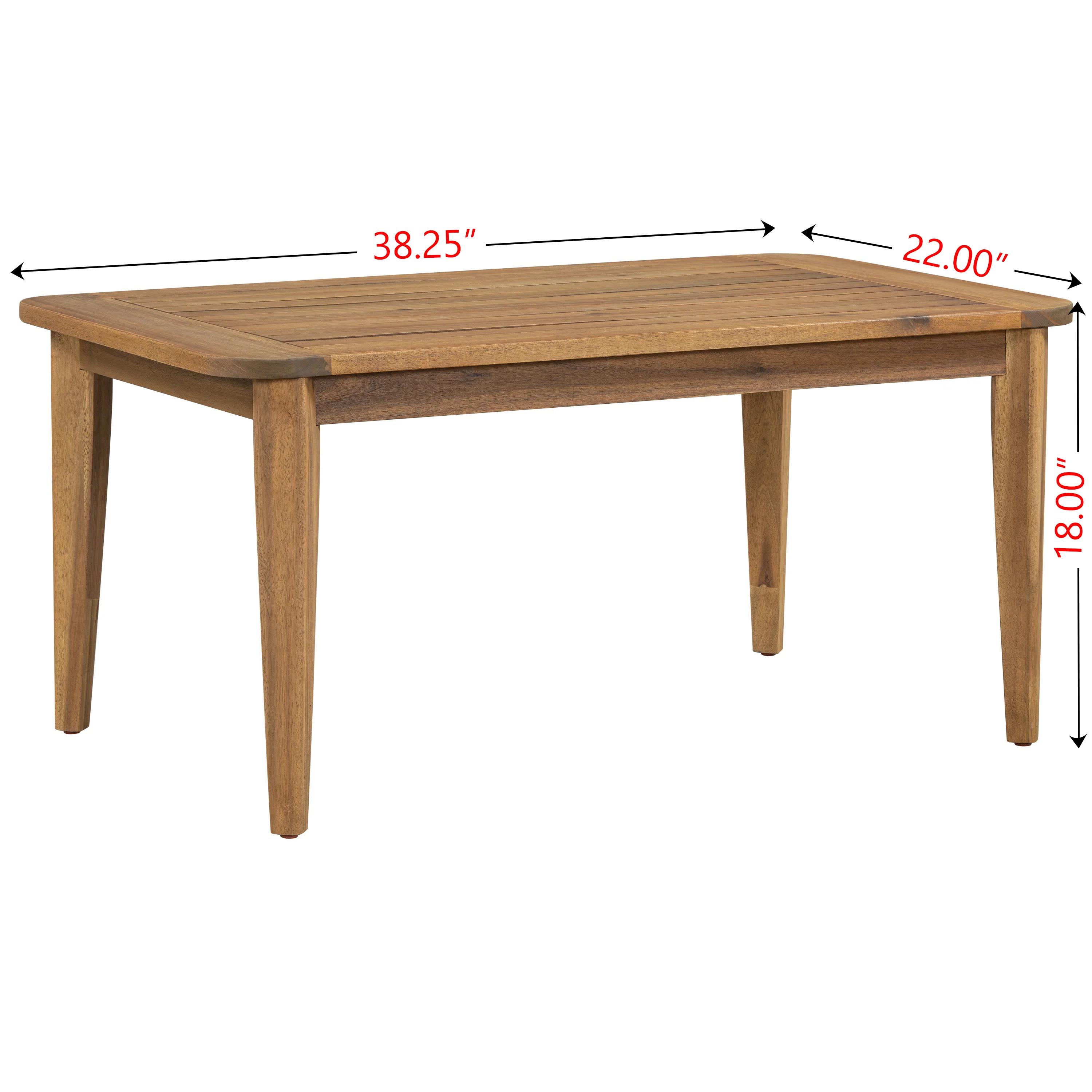 Oriona Outdoor Patio Acacia Wood Coffee Table, Teak + Beige - furnishings