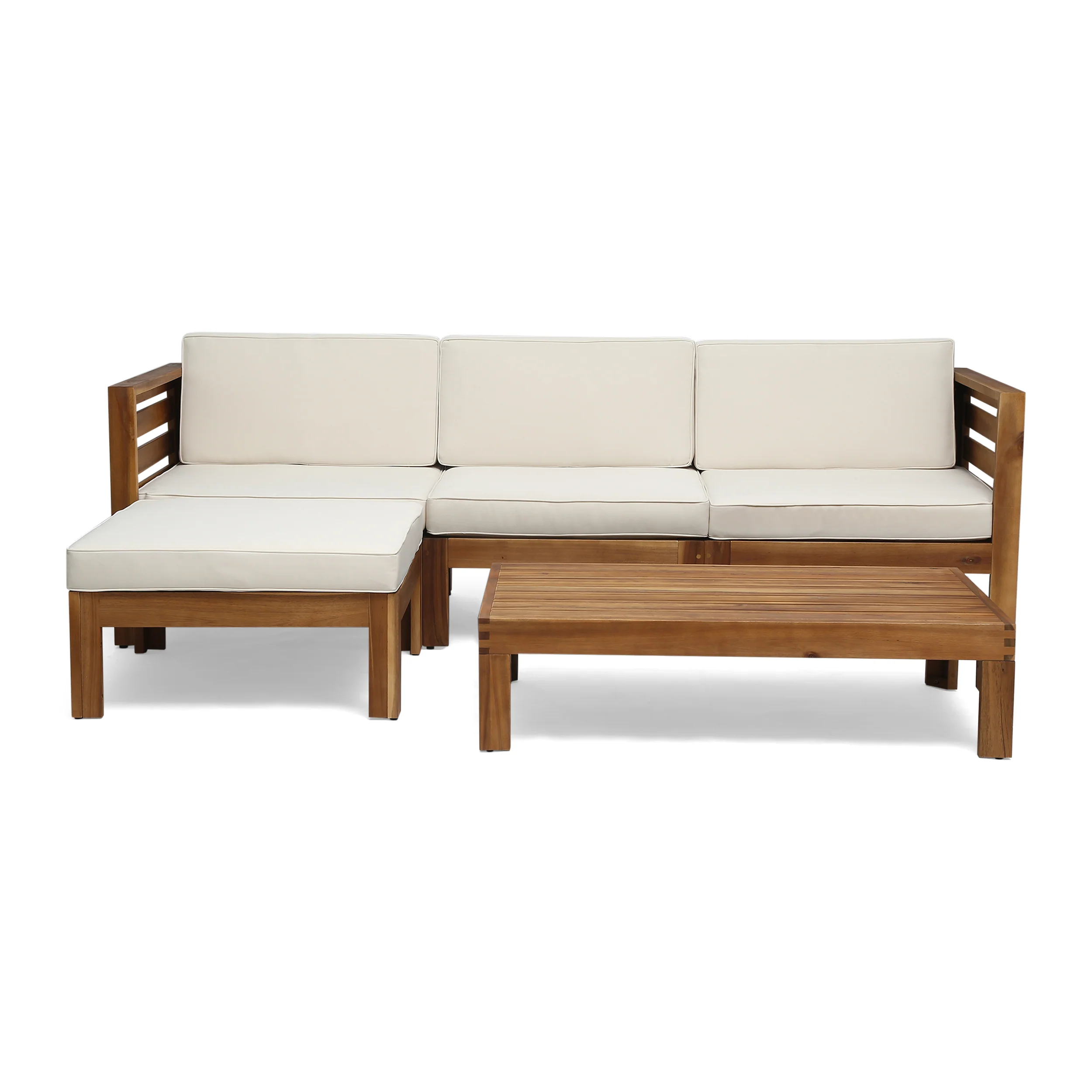 Canal Outdoor 5 Piece Acacia Wood Sofa Set - furnishings
