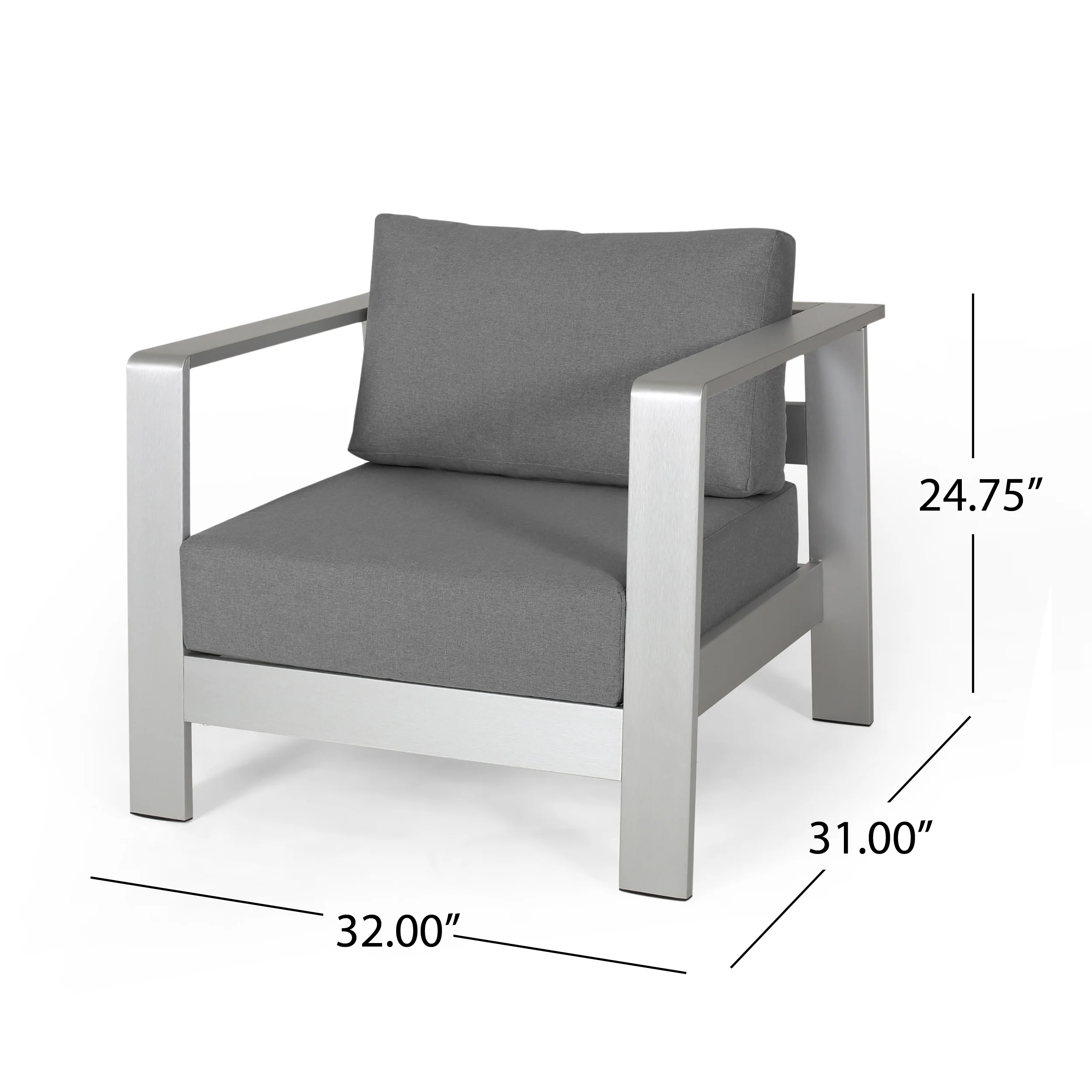 Laraine Outdoor Aluminum Club Chairs with Cushions (Set of 4) - furnishings