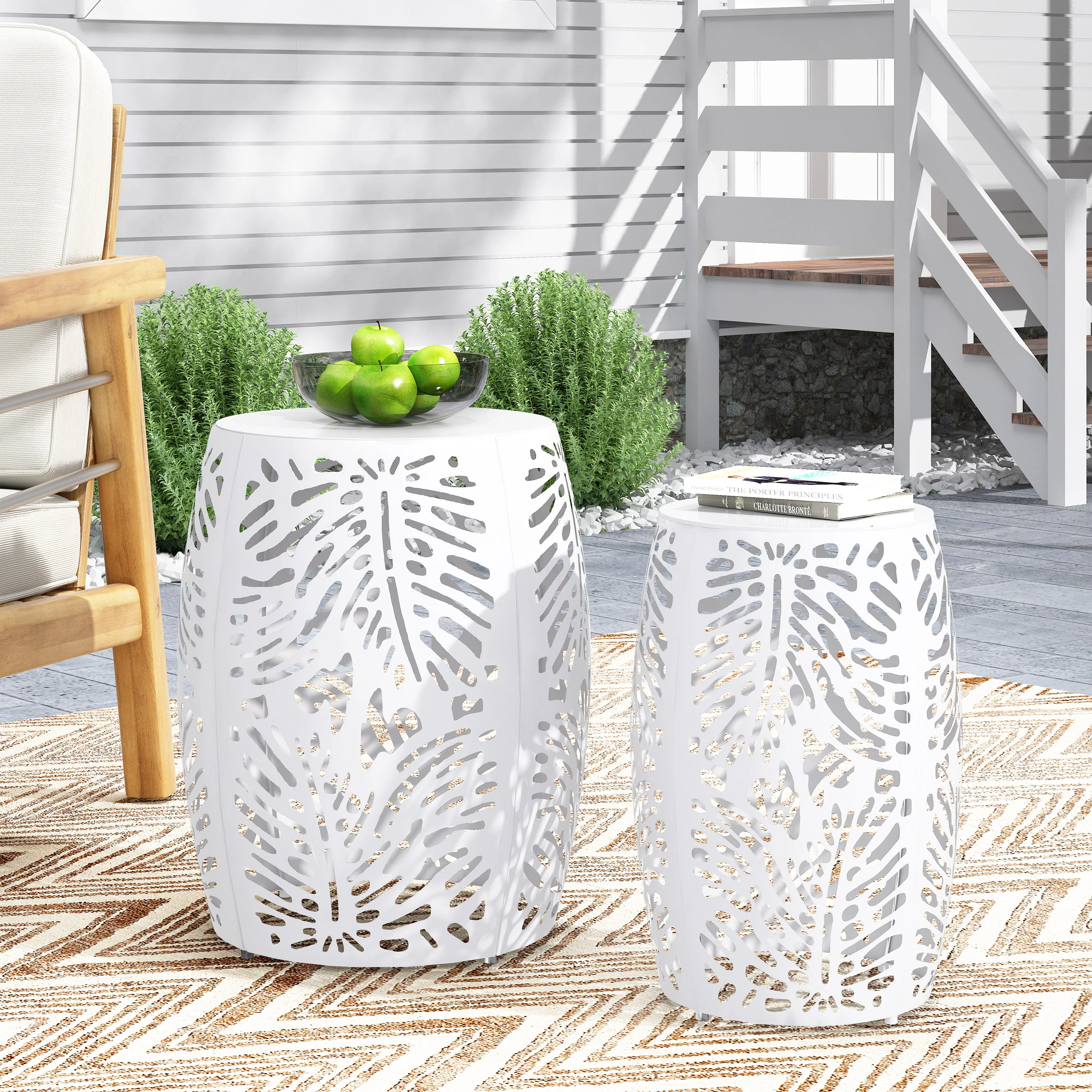 Holt Outdoor Metal Side Tables, Set of 2 - furnishings