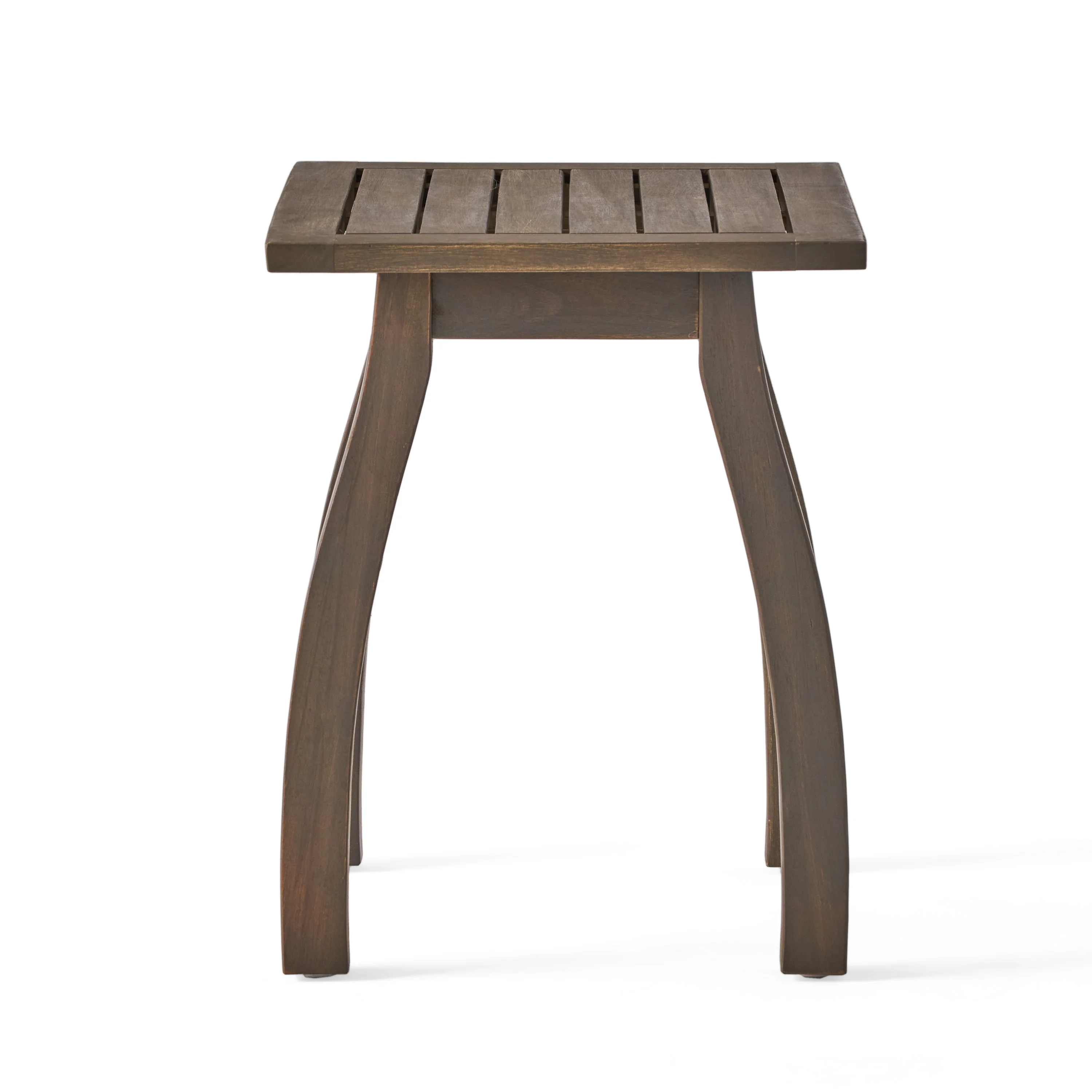 Sadie Outdoor Acacia Wood Accent Table, Gray Finish - furnishings