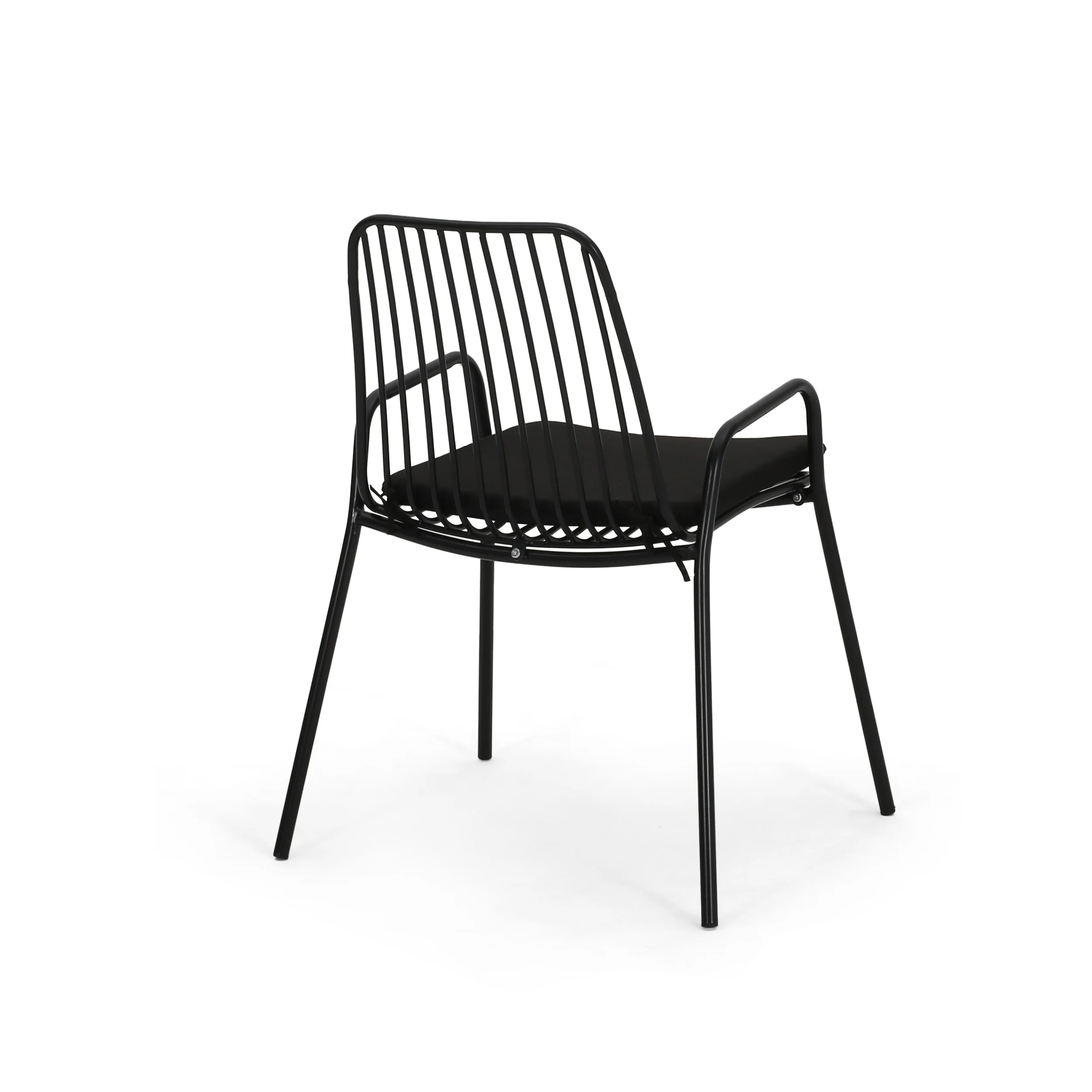 Ashwood Outdoor Modern Iron Club Chair with Cushion (Set of 2) - furnishings