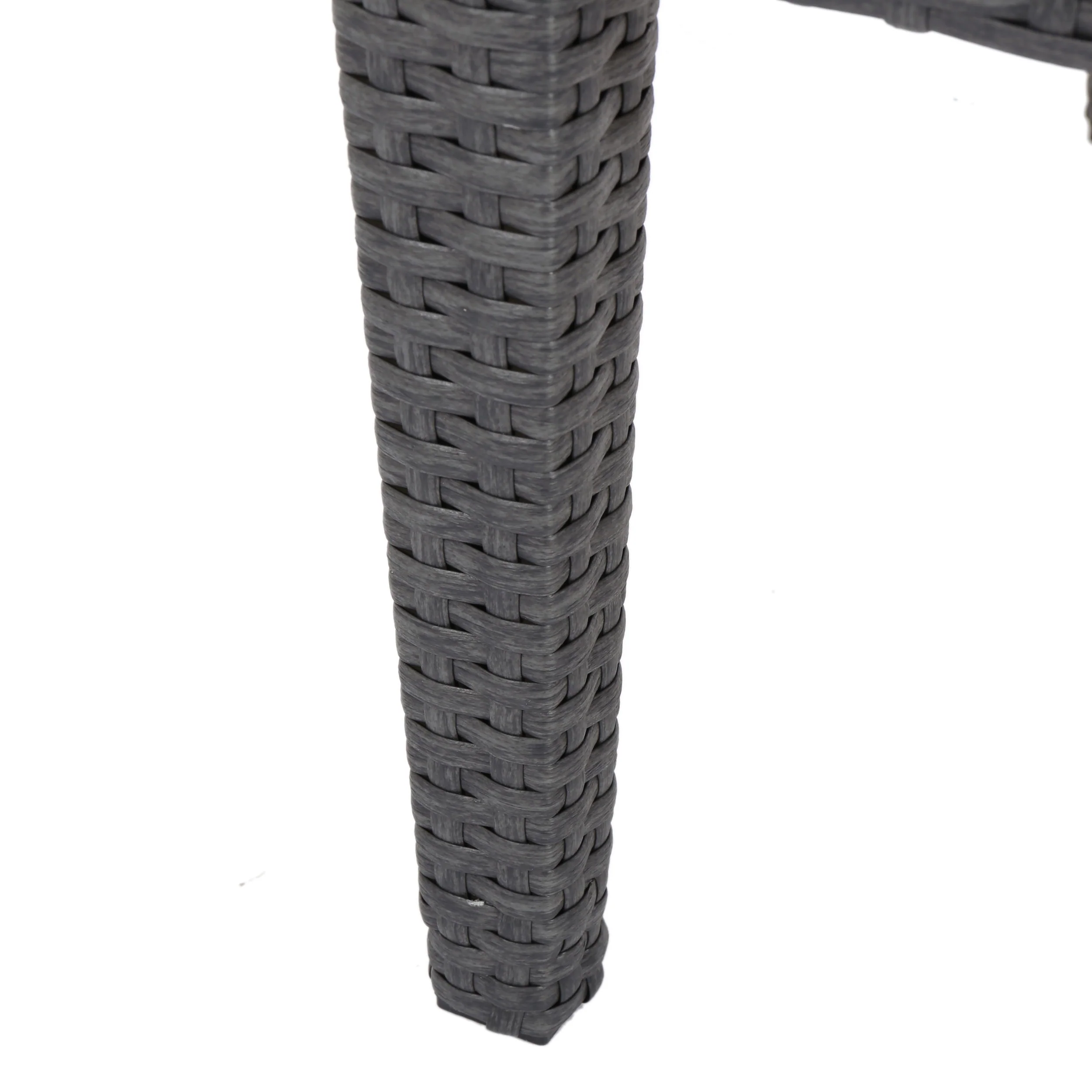Jermaine Outdoor Grey Wicker Side Table - furnishings