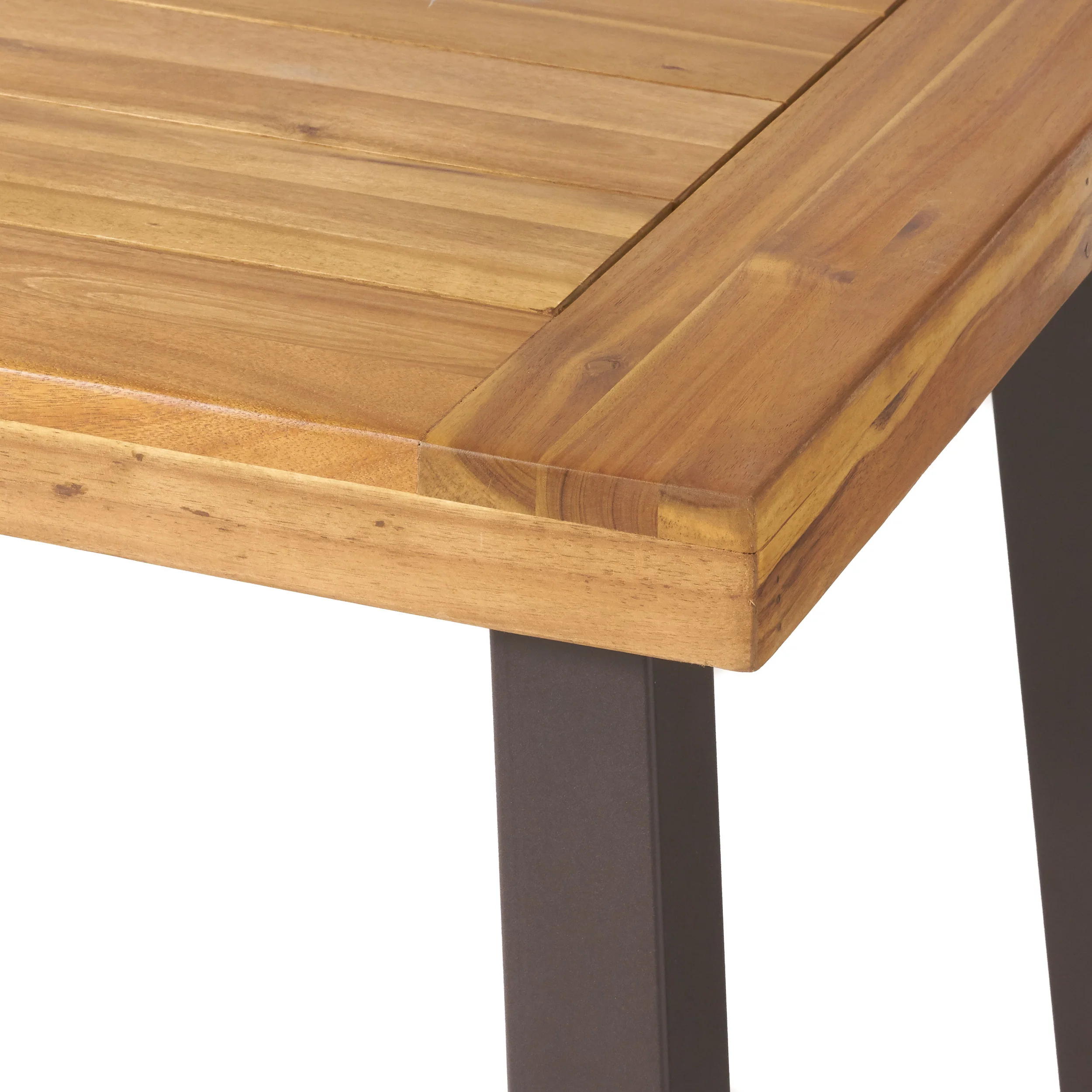 Chitwood Indoor Modern Industrial Acacia Wood Dining Table, Natural and Rustic Metal - furnishings