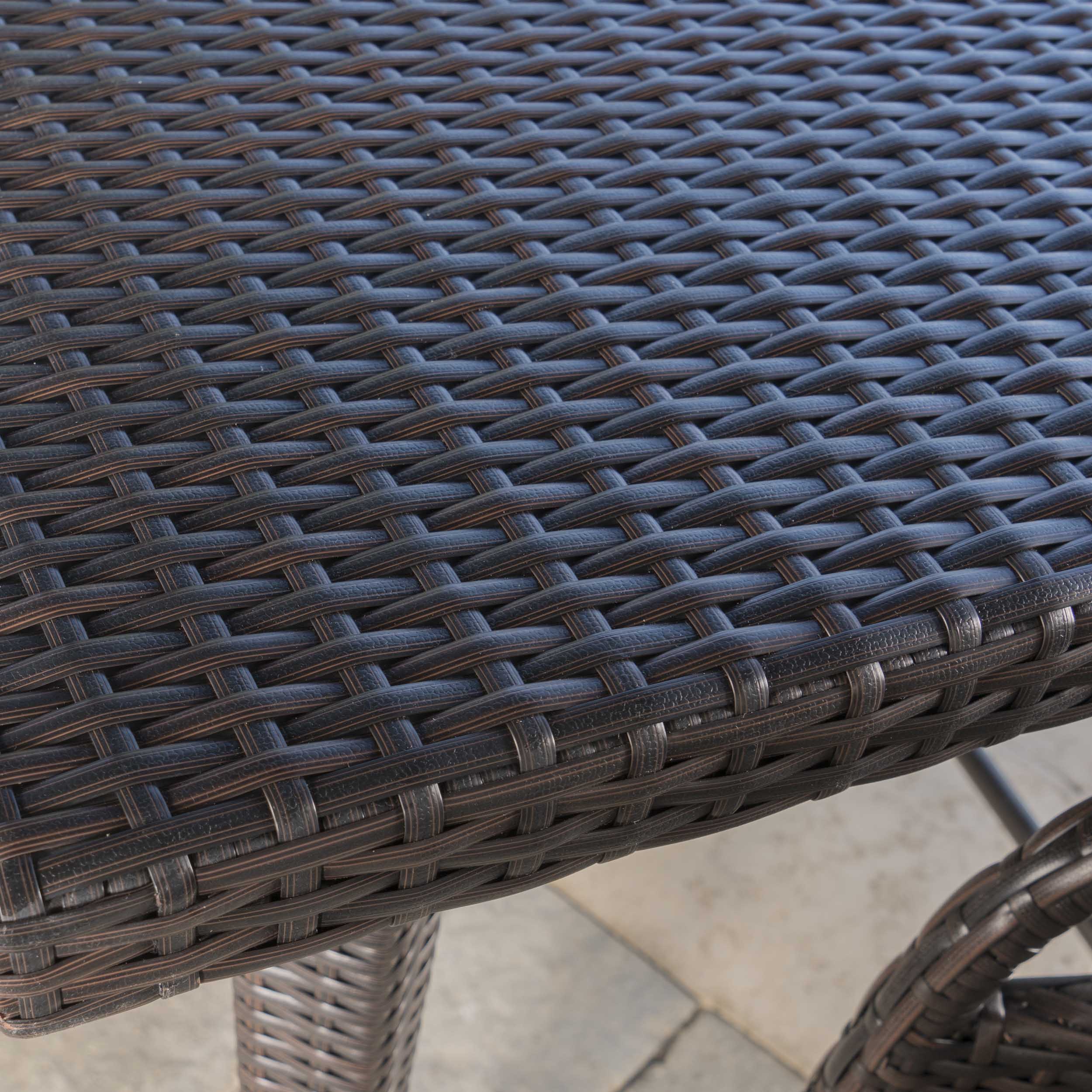 Domina Outdoor 5 Piece 41 Inch Multi-brown Wicker Square Bar Set - furnishings