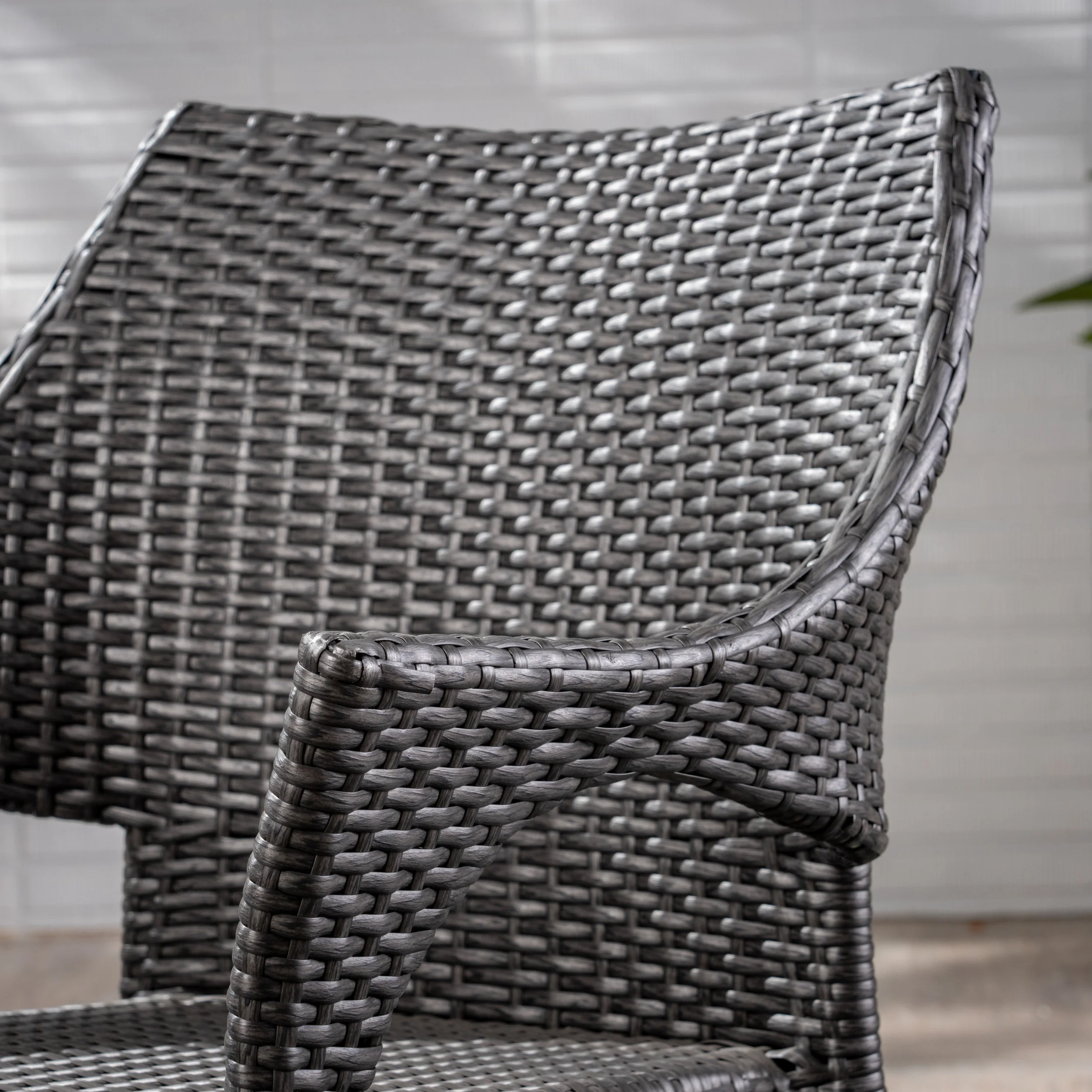 Payton Outdoor 3 Piece Acacia Wood and Wicker Bistro Set - furnishings