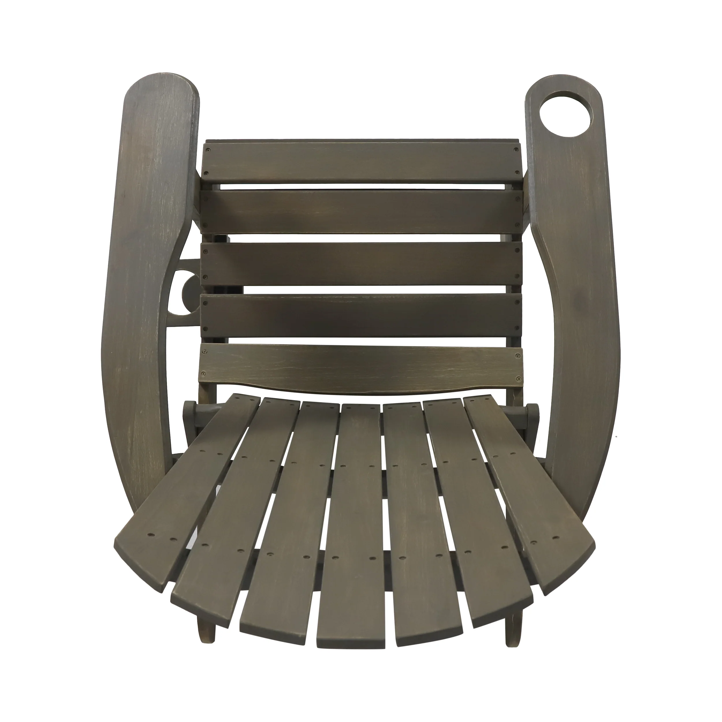 Kandyce Outdoor Acacia Wood Folding Adirondack Chair With Cup Holder - furnishings