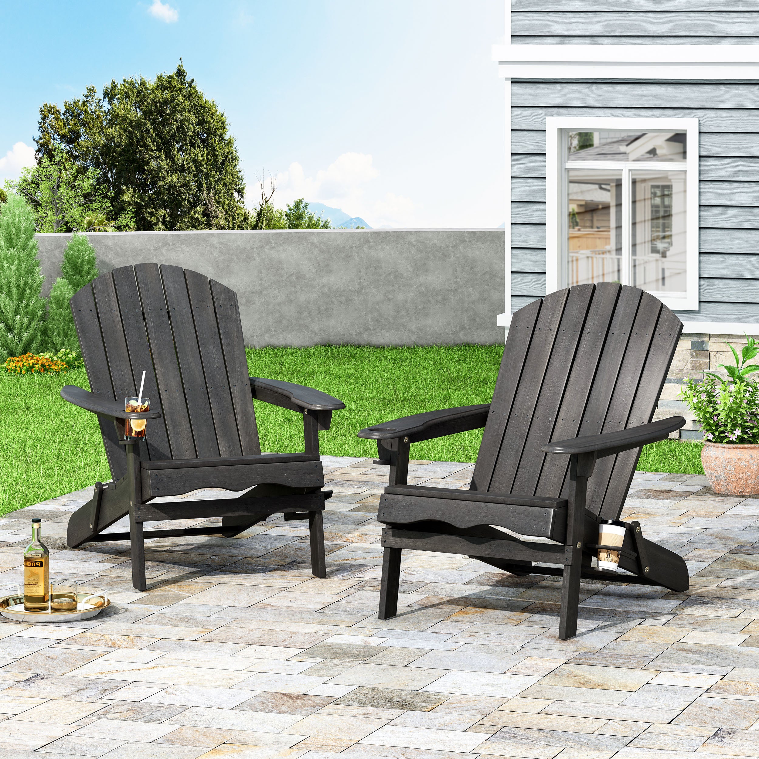 Kandyce Outdoor Acacia Wood Folding Adirondack Chairs (Set of 2) - furnishings