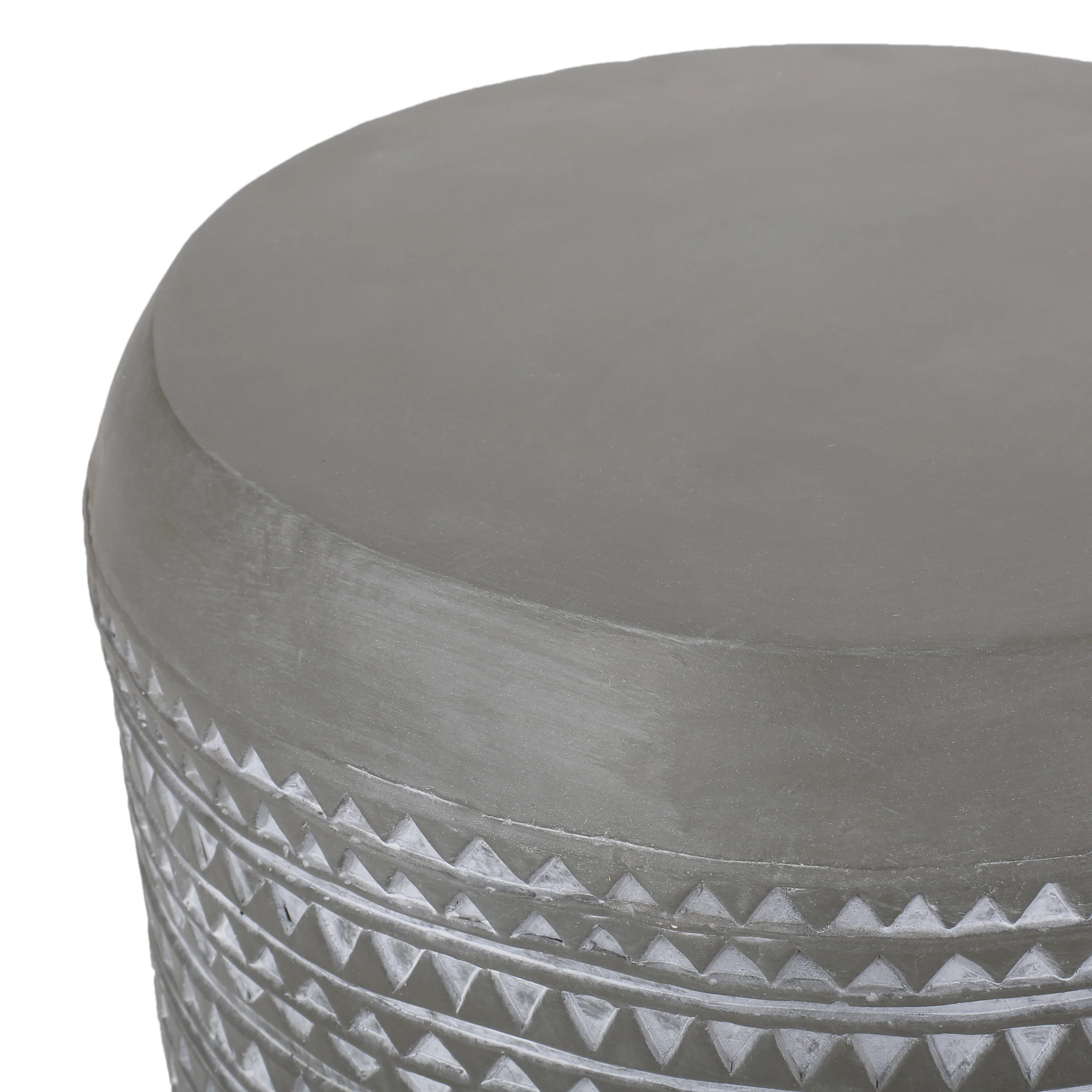 Aquilla Outdoor Lightweight Concrete Side Table, Concrete Finish and White - furnishings