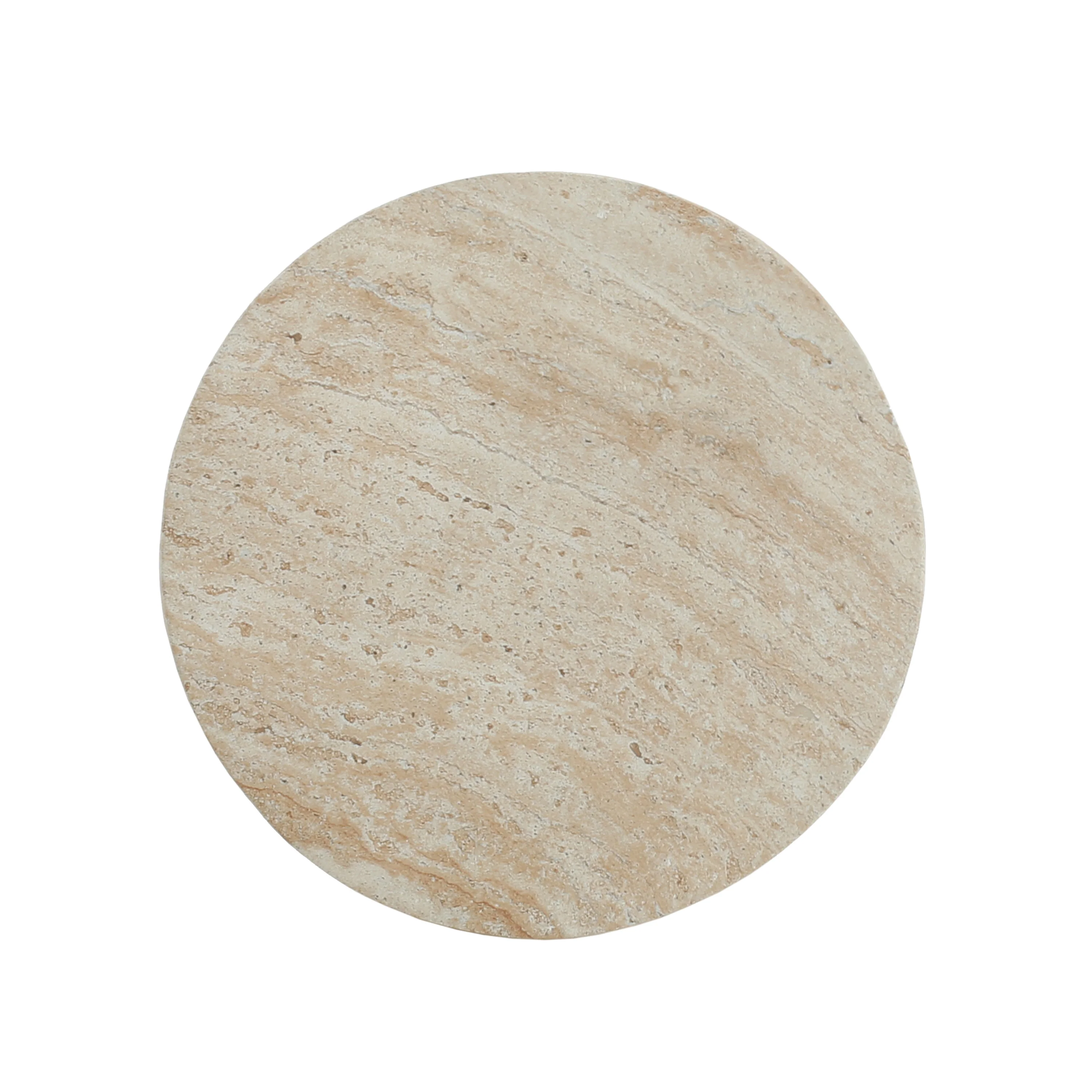 Isoldee Travertine Concrete Side Table - furnishings