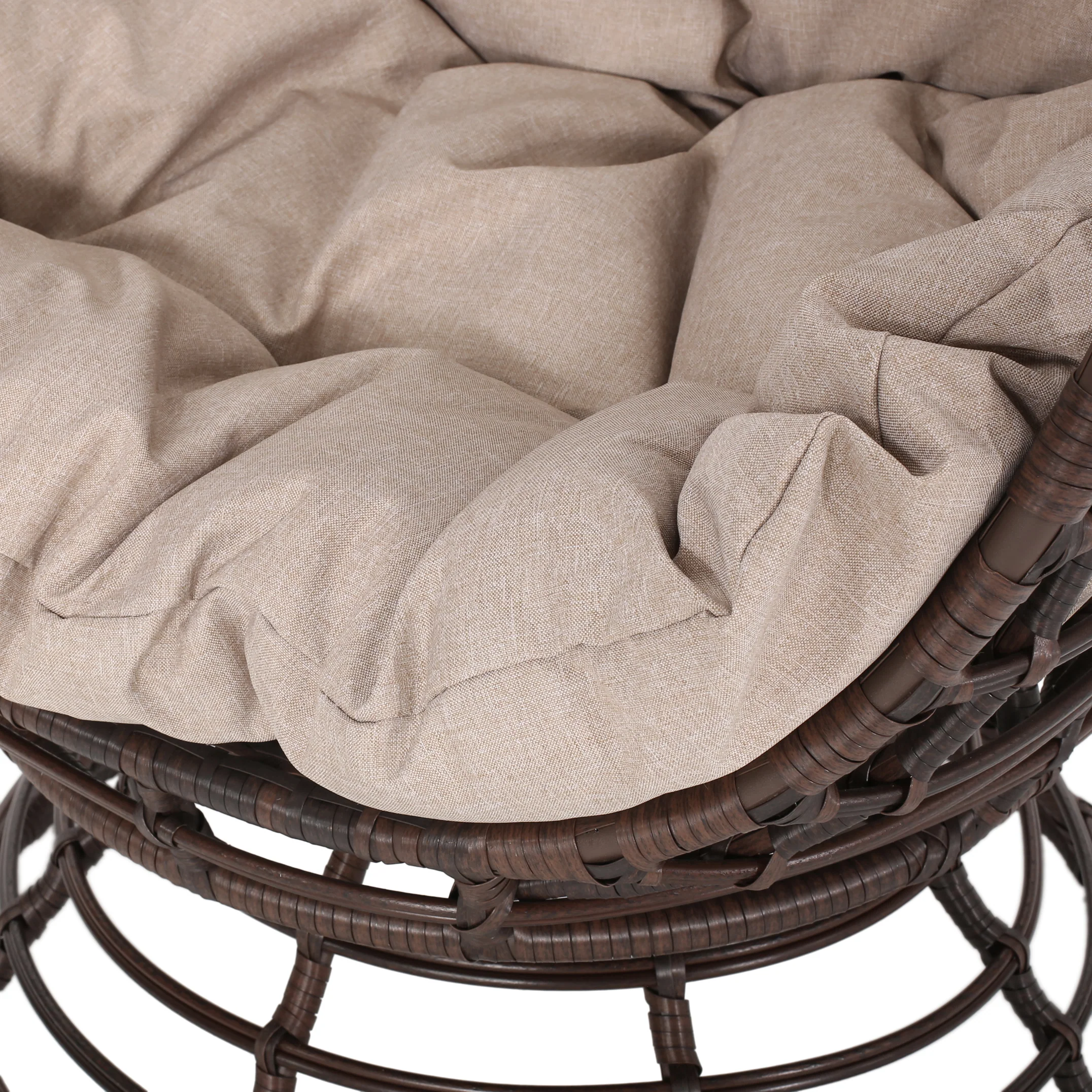 Mylen Outdoor Freestanding Wicker Swivel Egg Chair - furnishings