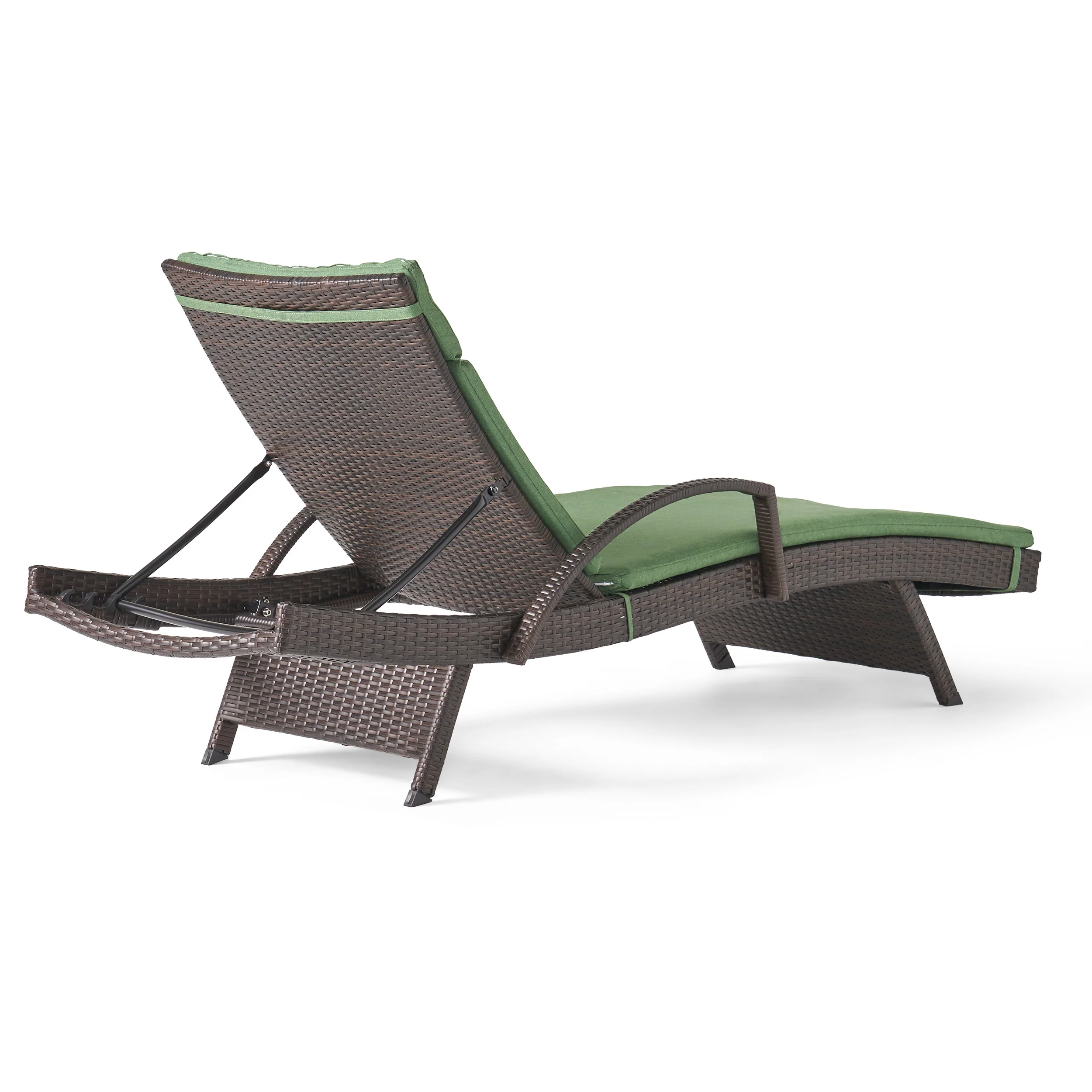 Lakeport Outdoor Adjustable Armed Chaise Lounge Chair w/ Cushion - furnishings