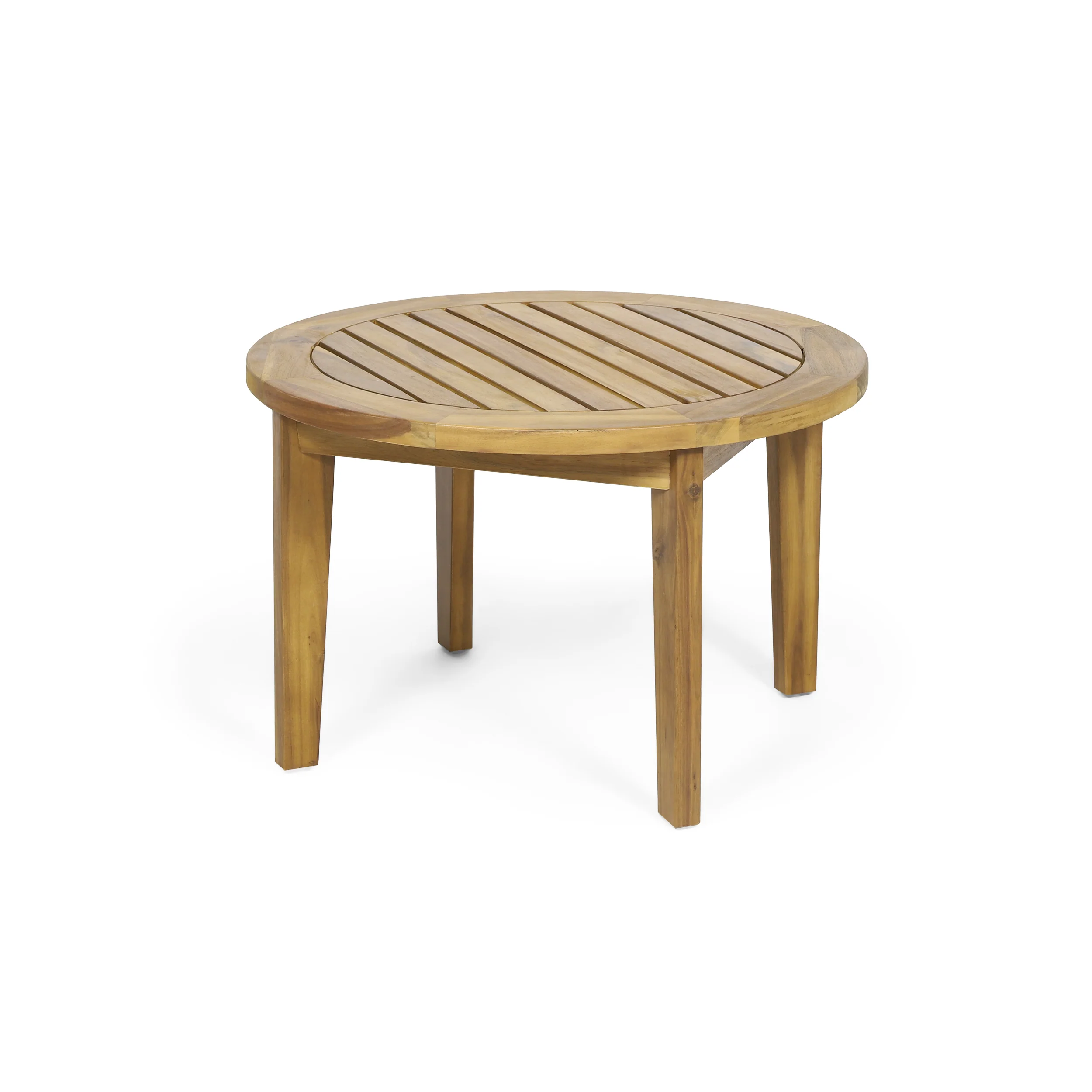 Laiah Outdoor 2 Seater Wooden Chat Set with Round Coffee Table - furnishings