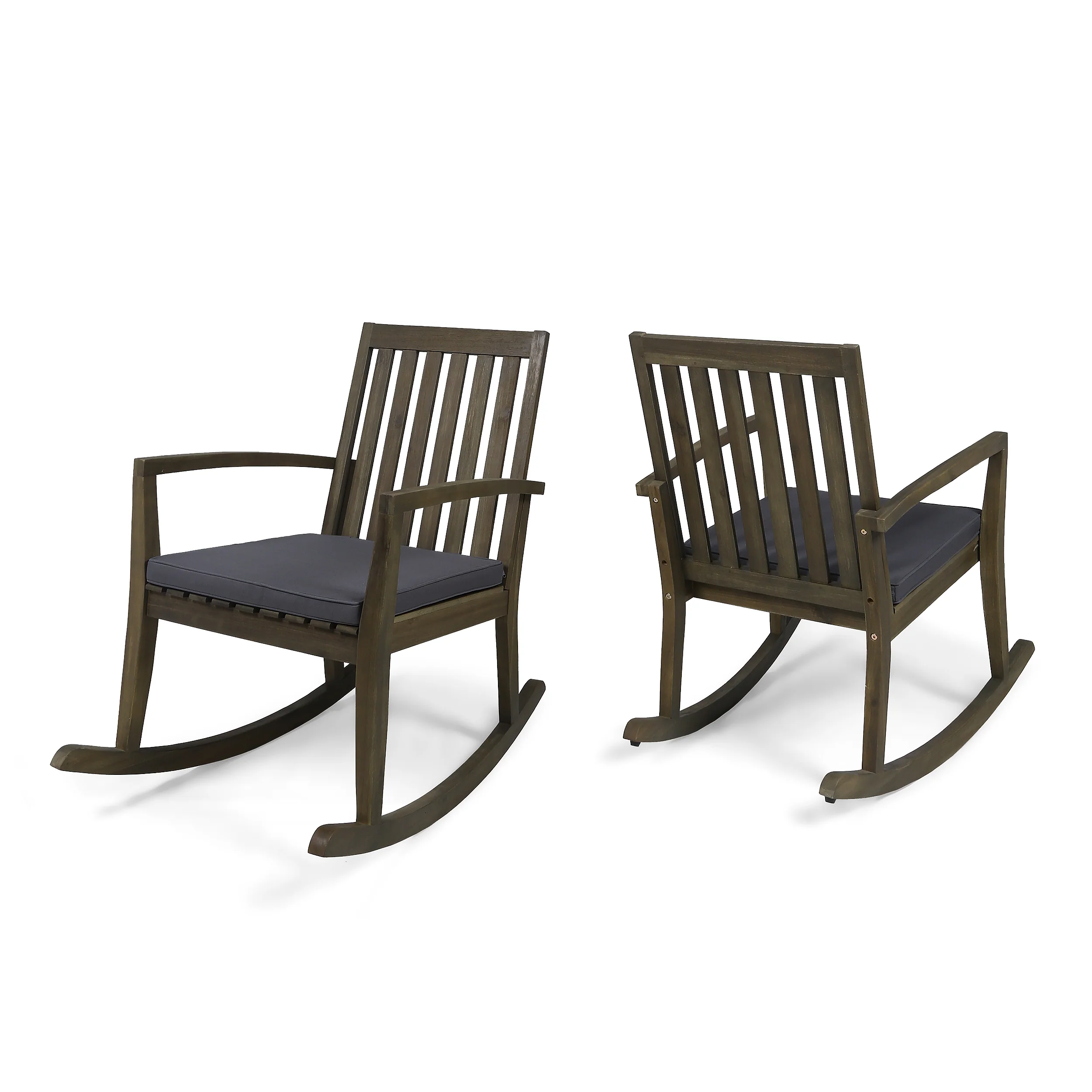 Yvonne Outdoor Acacia Wood Rocking Chair with Water-Resistant Cushions - furnishings
