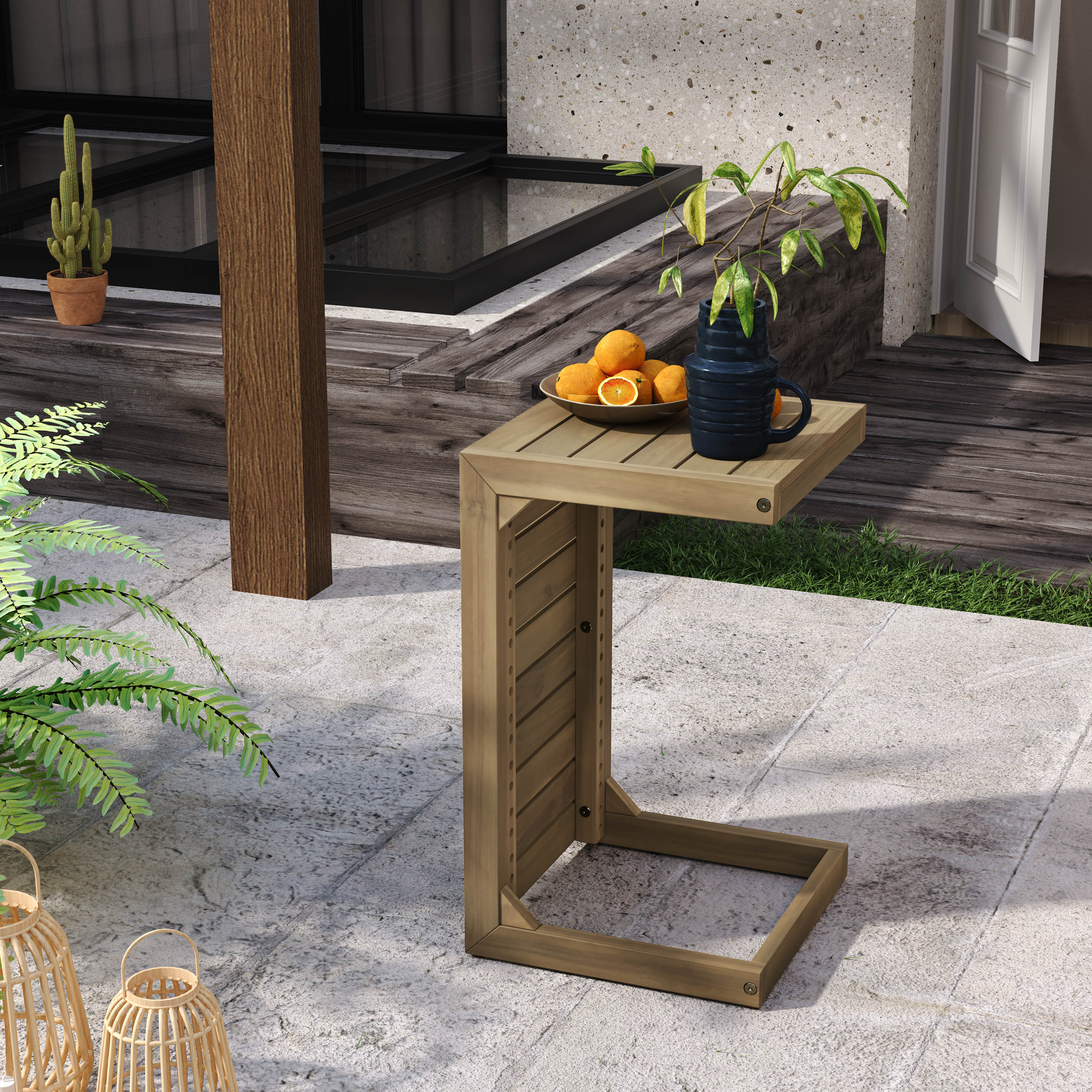 Elow Modern C-Shaped End Table - furnishings