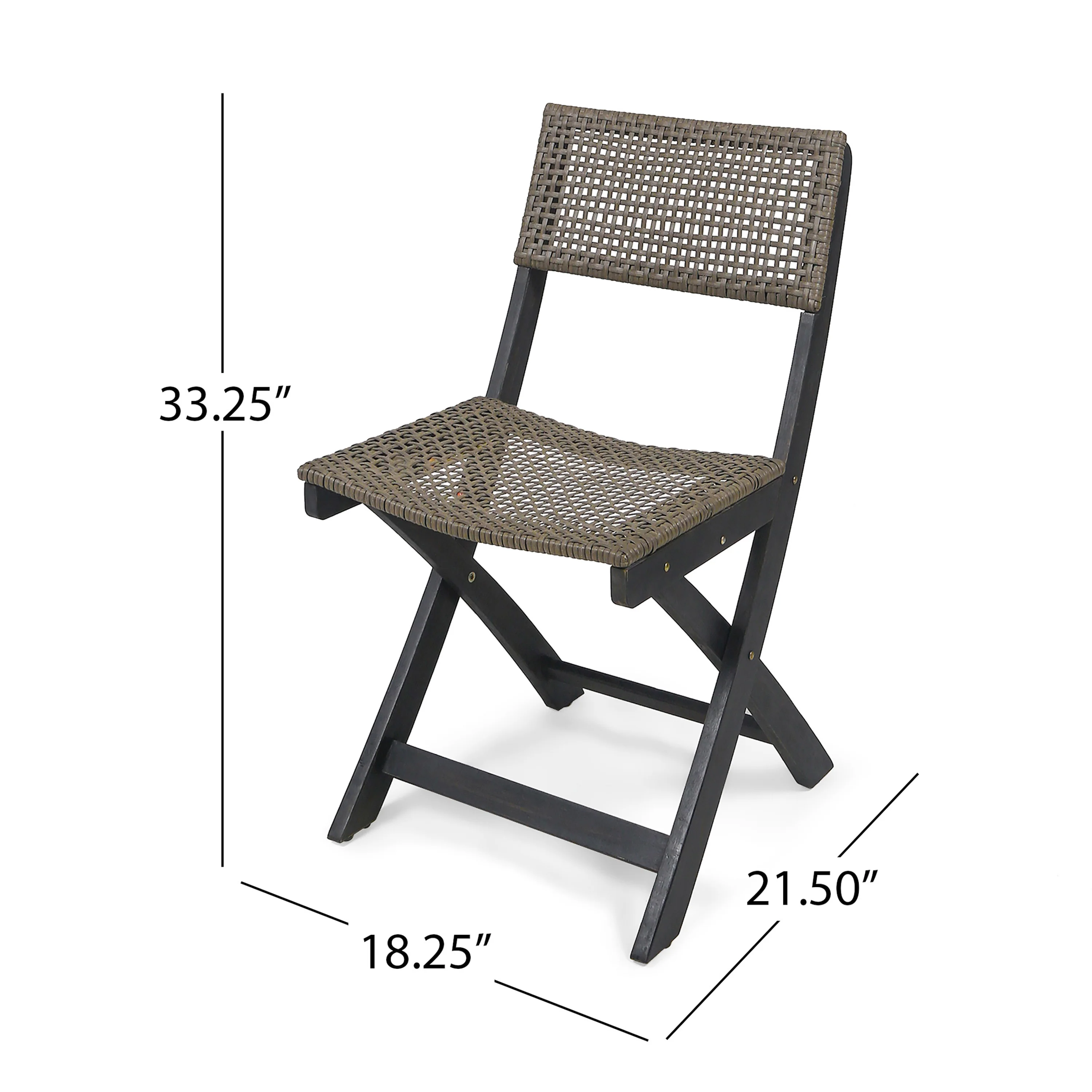 Truda Outdoor Acacia Wood Wicker Foldable Bistro Set with Chairs and Table - furnishings