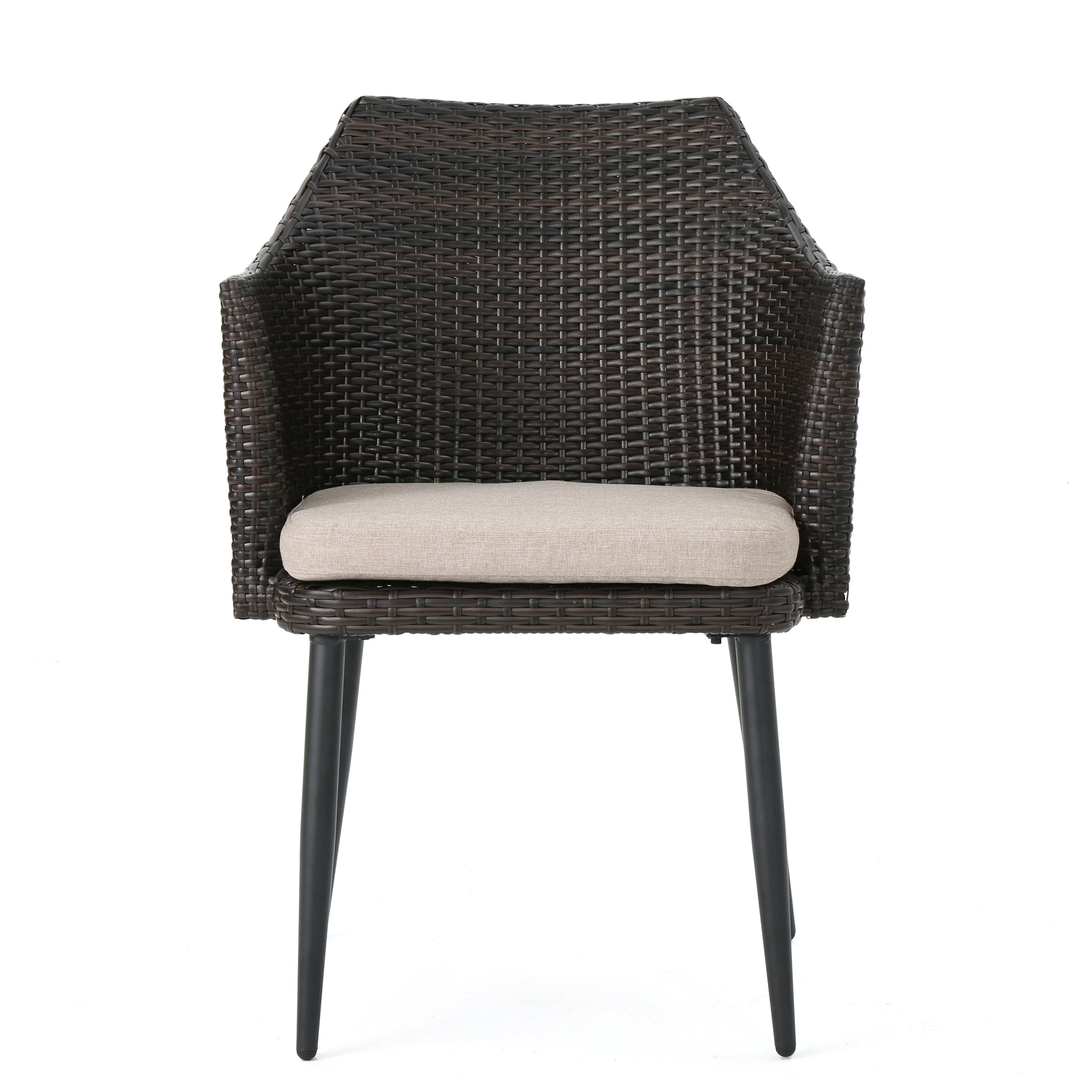 Iris Outdoor Wicker Dining Chairs with Water Resistant Cushions (Set of 4) - furnishings