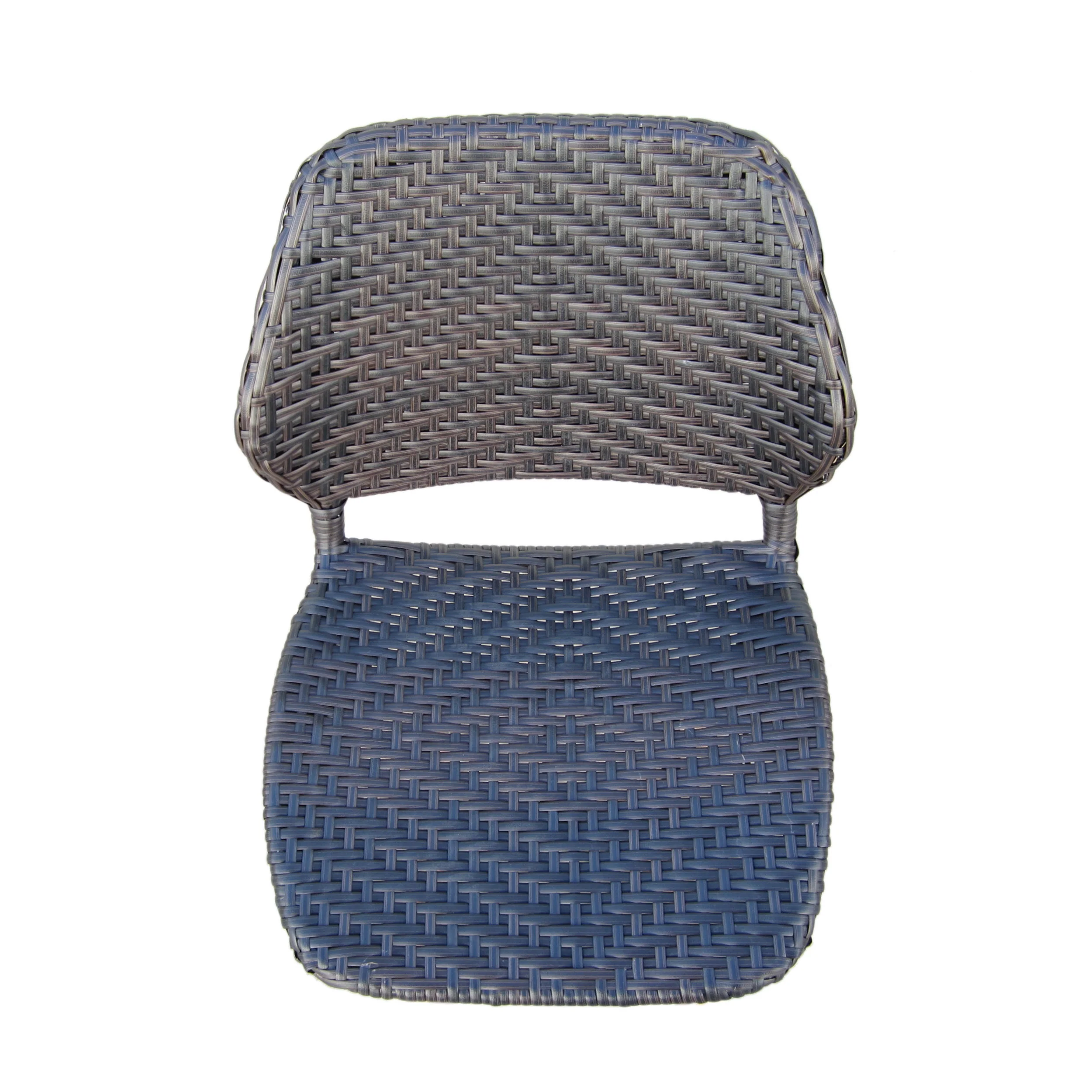 Amaya Outdoor Multi-brown Wicker Barstools with Brown Wood Finish Metal Leg - furnishings
