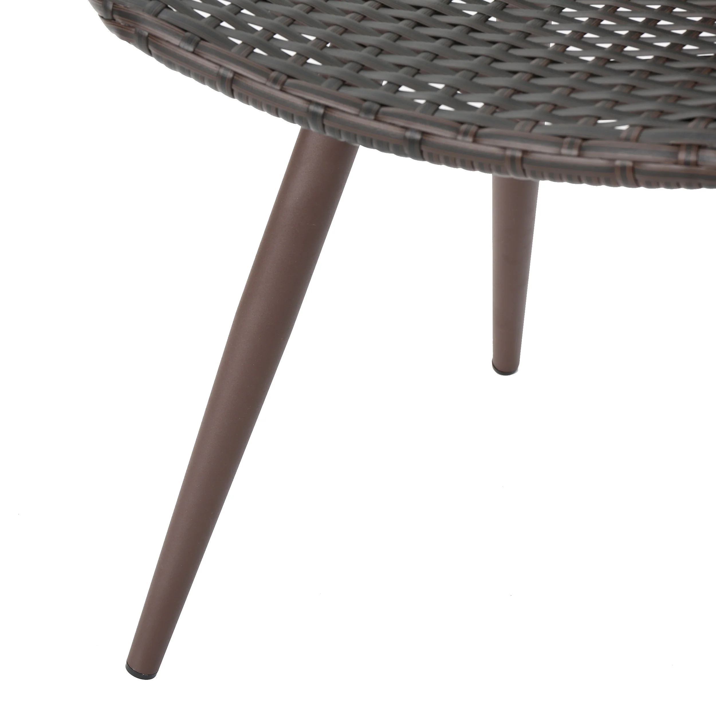 Gilda Outdoor Multibrown Wicker Dining Chairs with Dark Brown Powder Coated Legs - furnishings