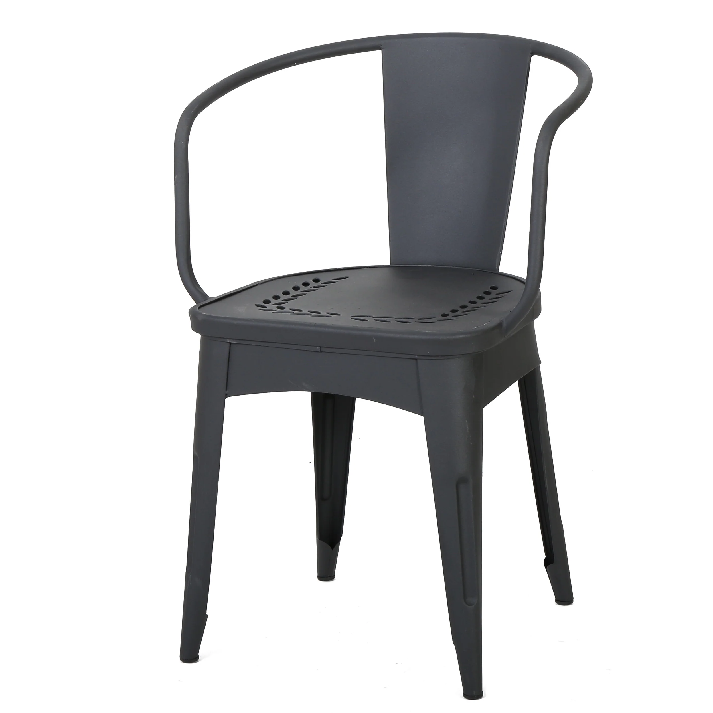 Tottenham Outdoor Modern 3 Piece Floral Pattern Black Bistro Set - furnishings