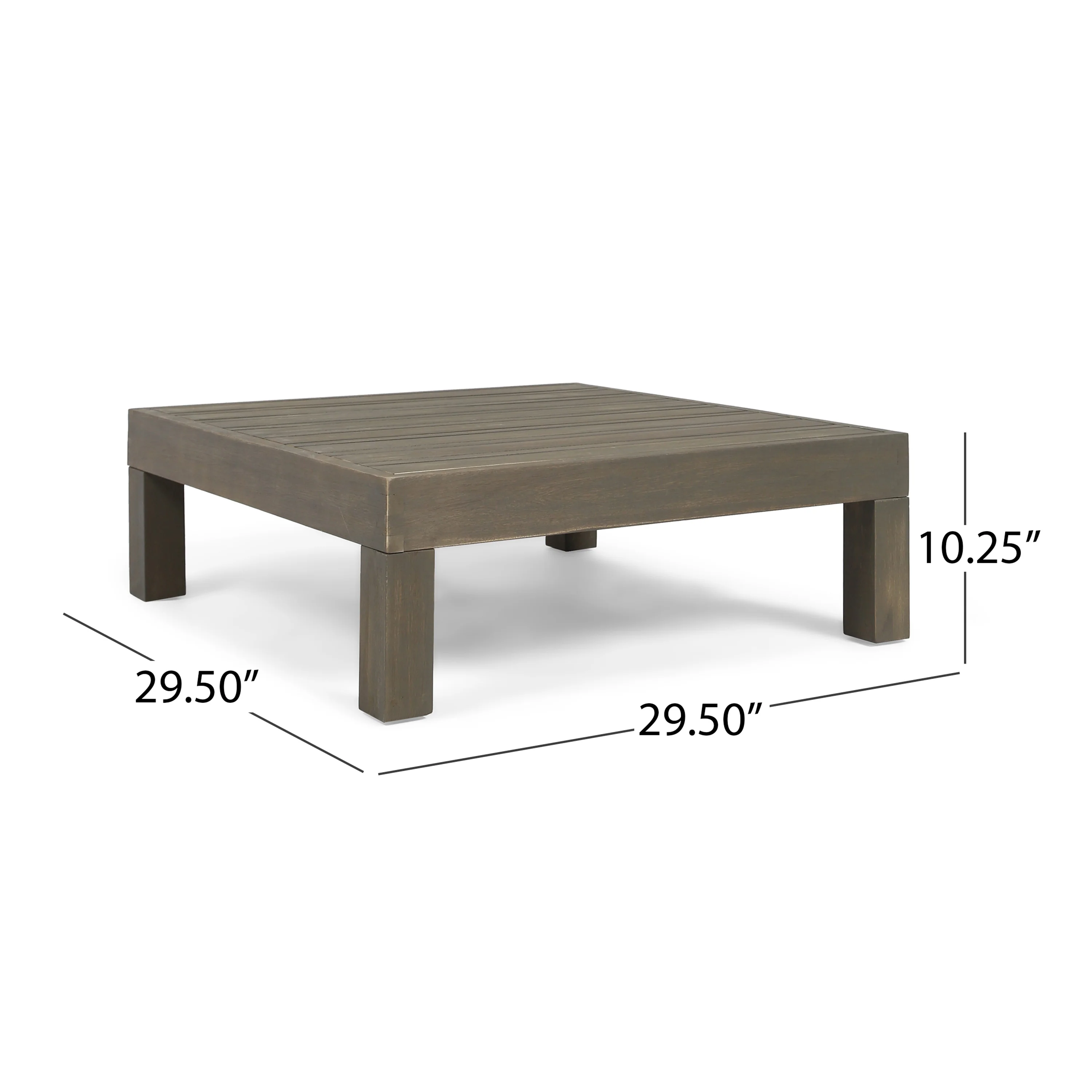 Cascada Outdoor Acacia Wood Left Arm Loveseat and Coffee Table Set with Cushion - furnishings