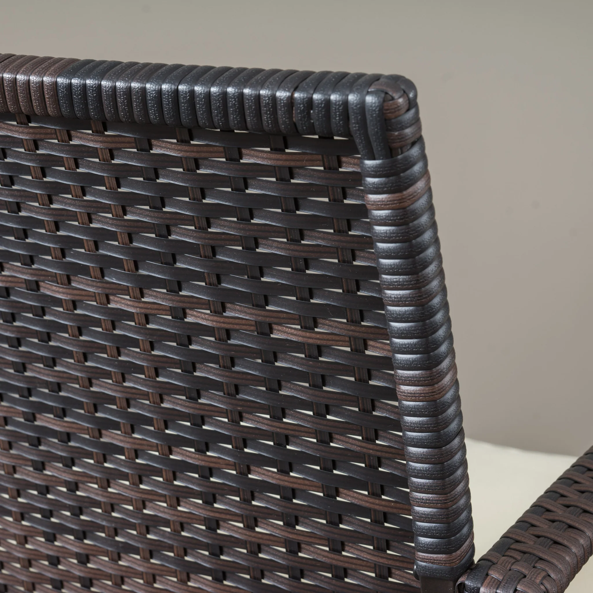 Carmela Outdoor 3pc Multibrown Wicker Bistro Set - furnishings