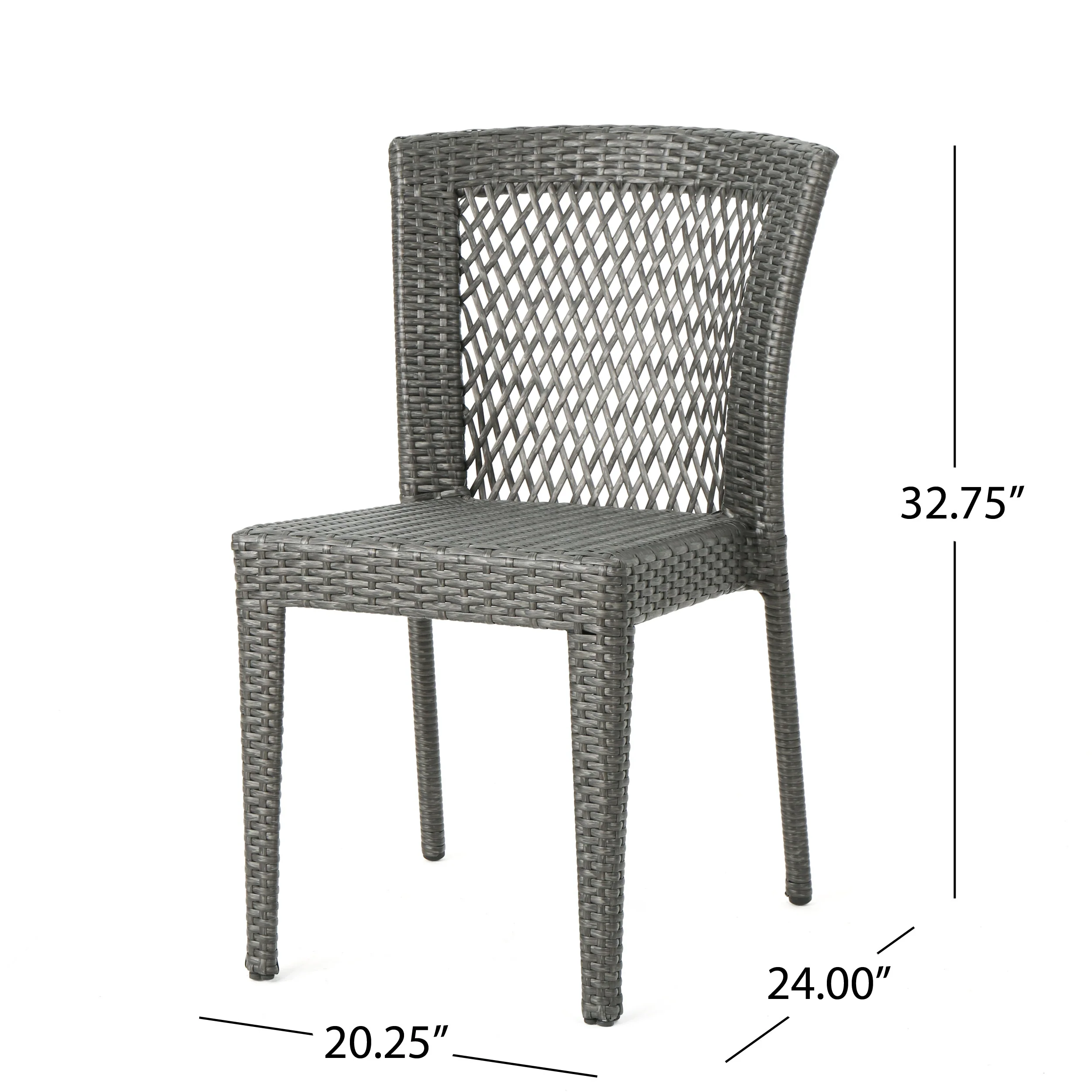 Hale Outdoor 3 Piece Wicker Bistro Set, Grey - furnishings