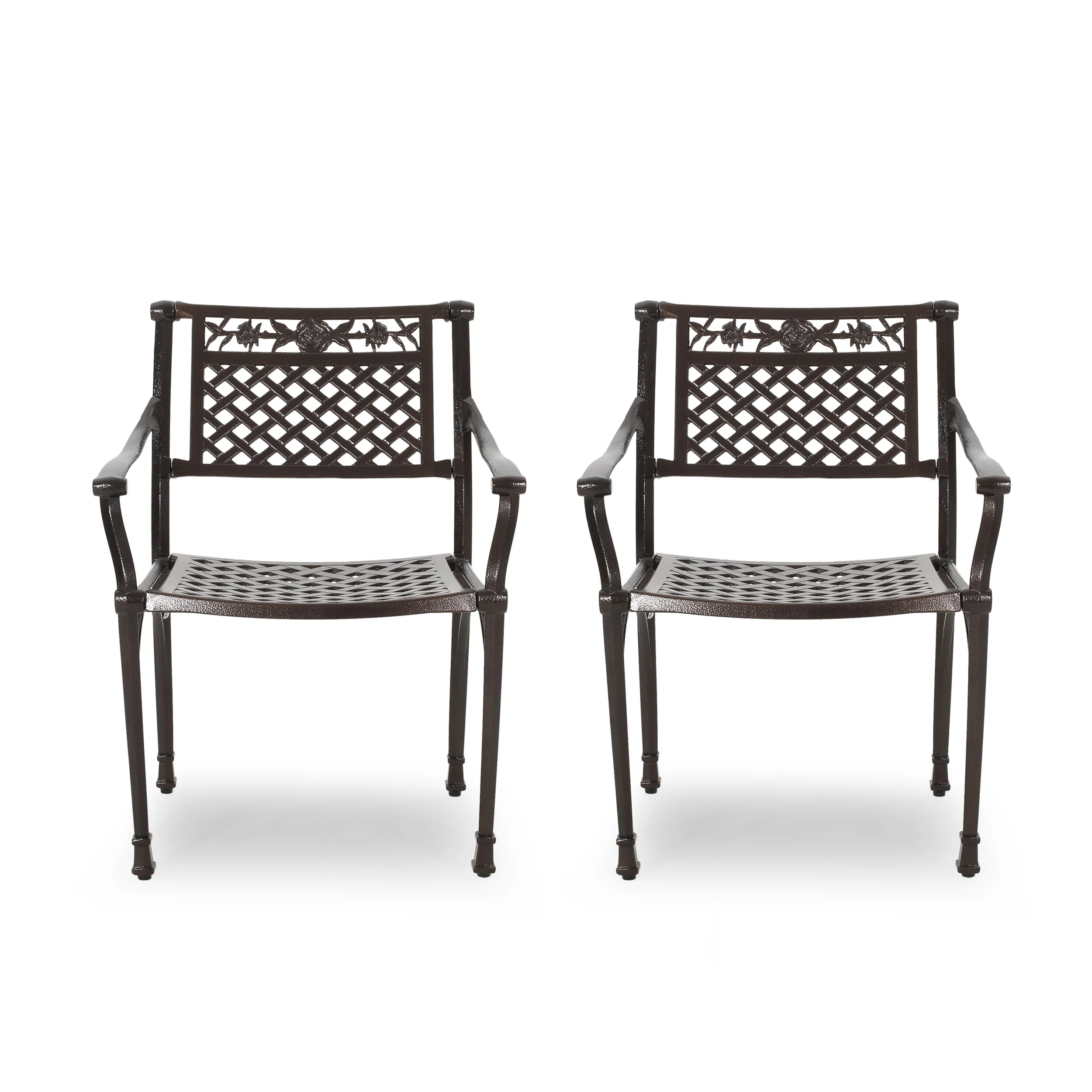 Ridgecrest Traditional Outdoor Aluminum Dining Chair (Set of 2) - furnishings