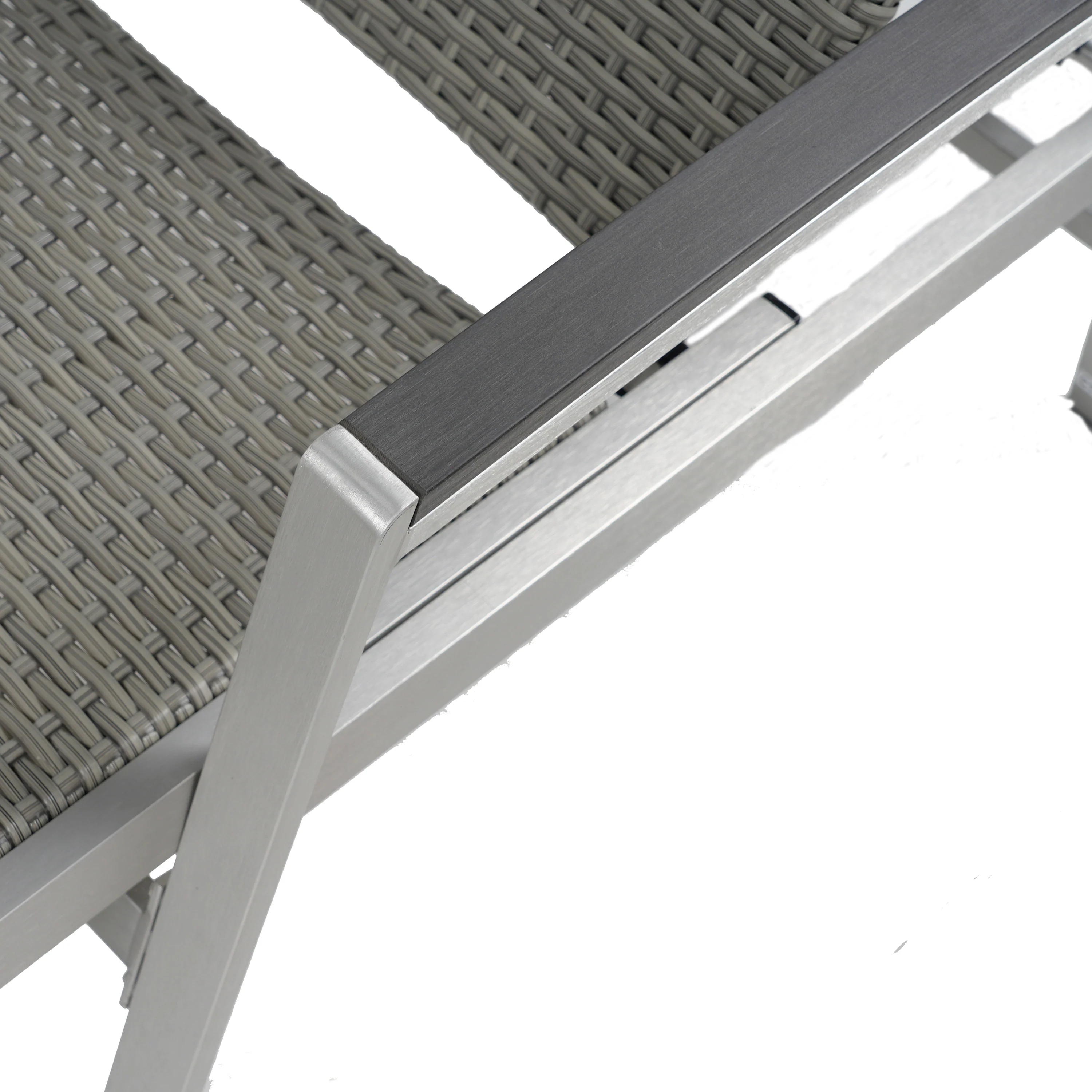 Joy Outdoor Wicker and Aluminum Chaise Lounge, Gray Finish - furnishings