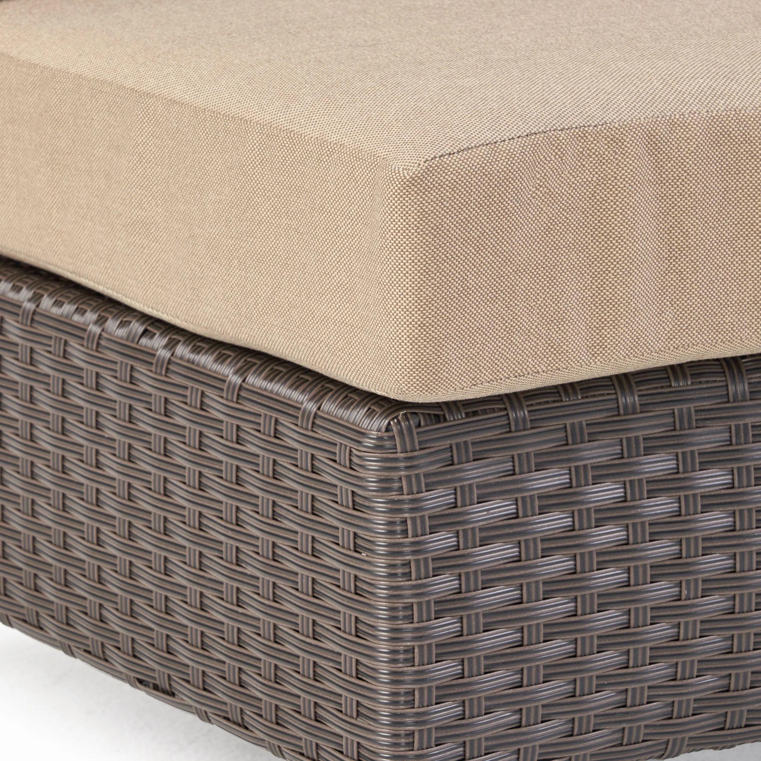 Harper Outdoor Wicker Curved Loveseat Sectional with Cushions - furnishings