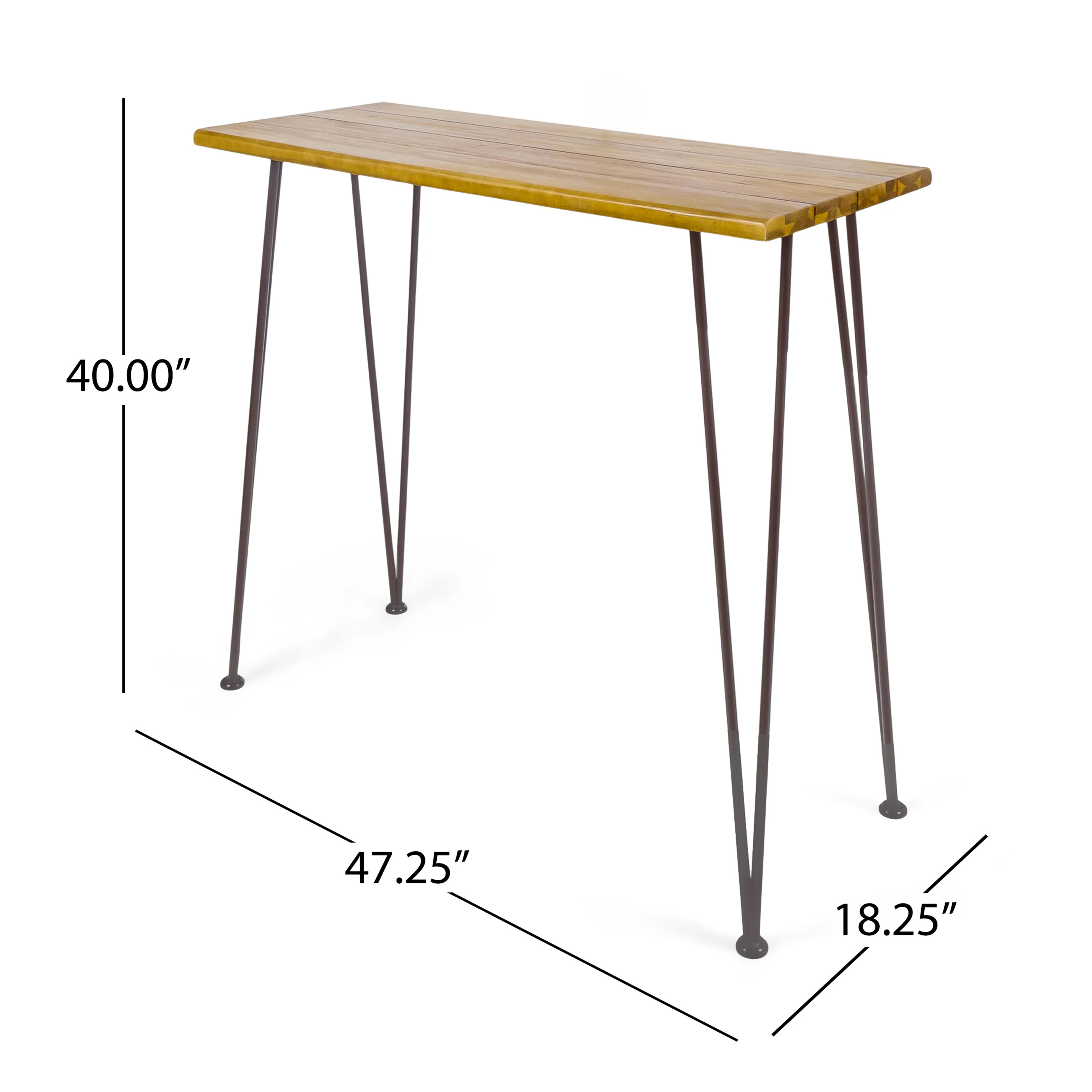 Avy Outdoor Modern Industrial 3 Piece Acacia Wood Bar Set - furnishings