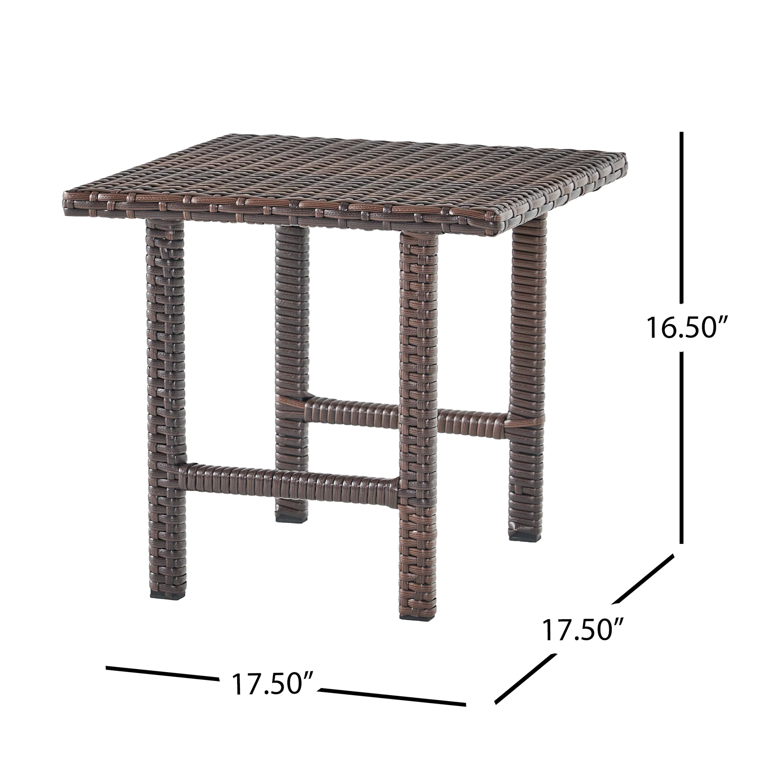 Lakeport Outdoor 3pc Brown Wicker Side Table Set - furnishings