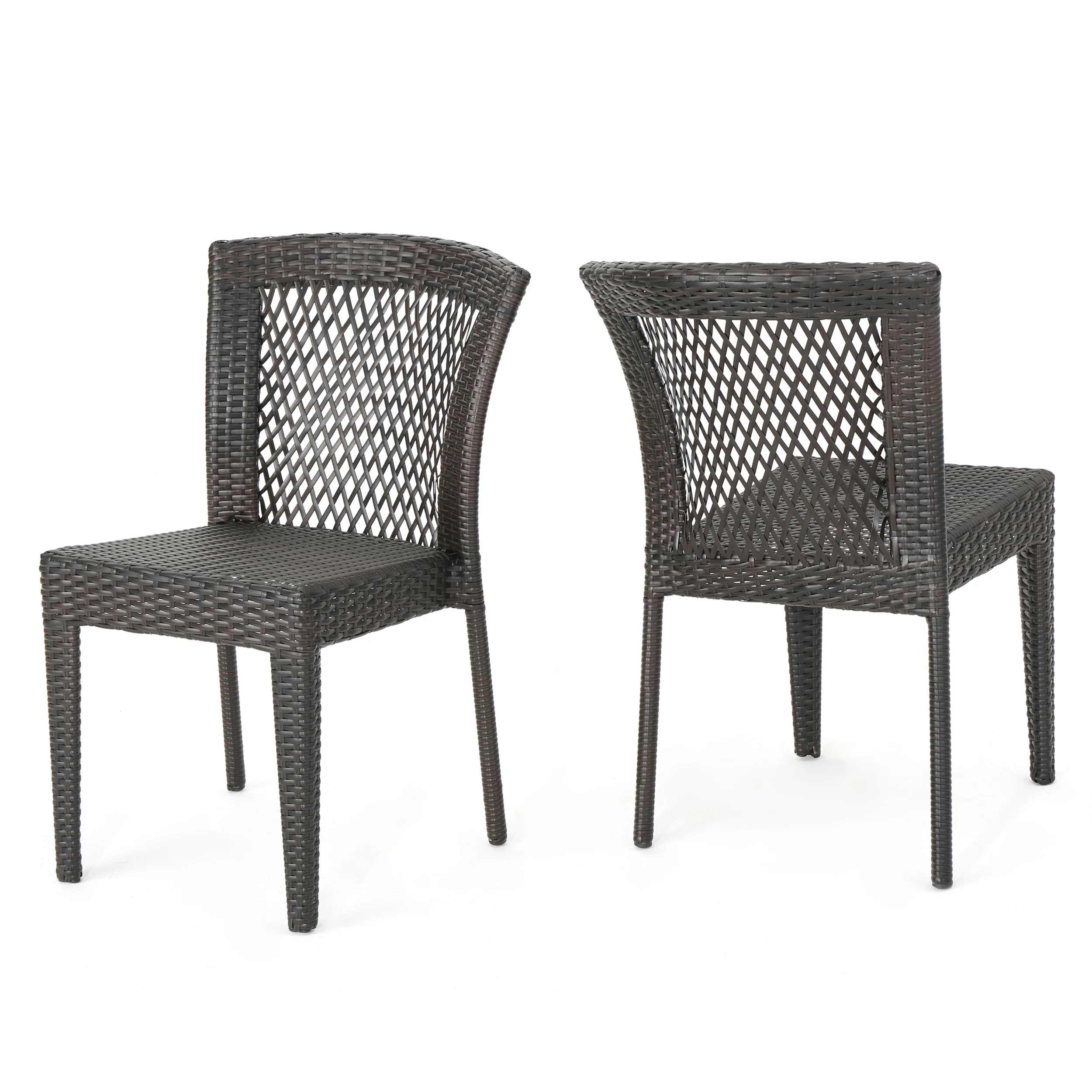 Dana Point Outdoor Patio Furniture Brown Wicker Chairs (Set of 2) - furnishings