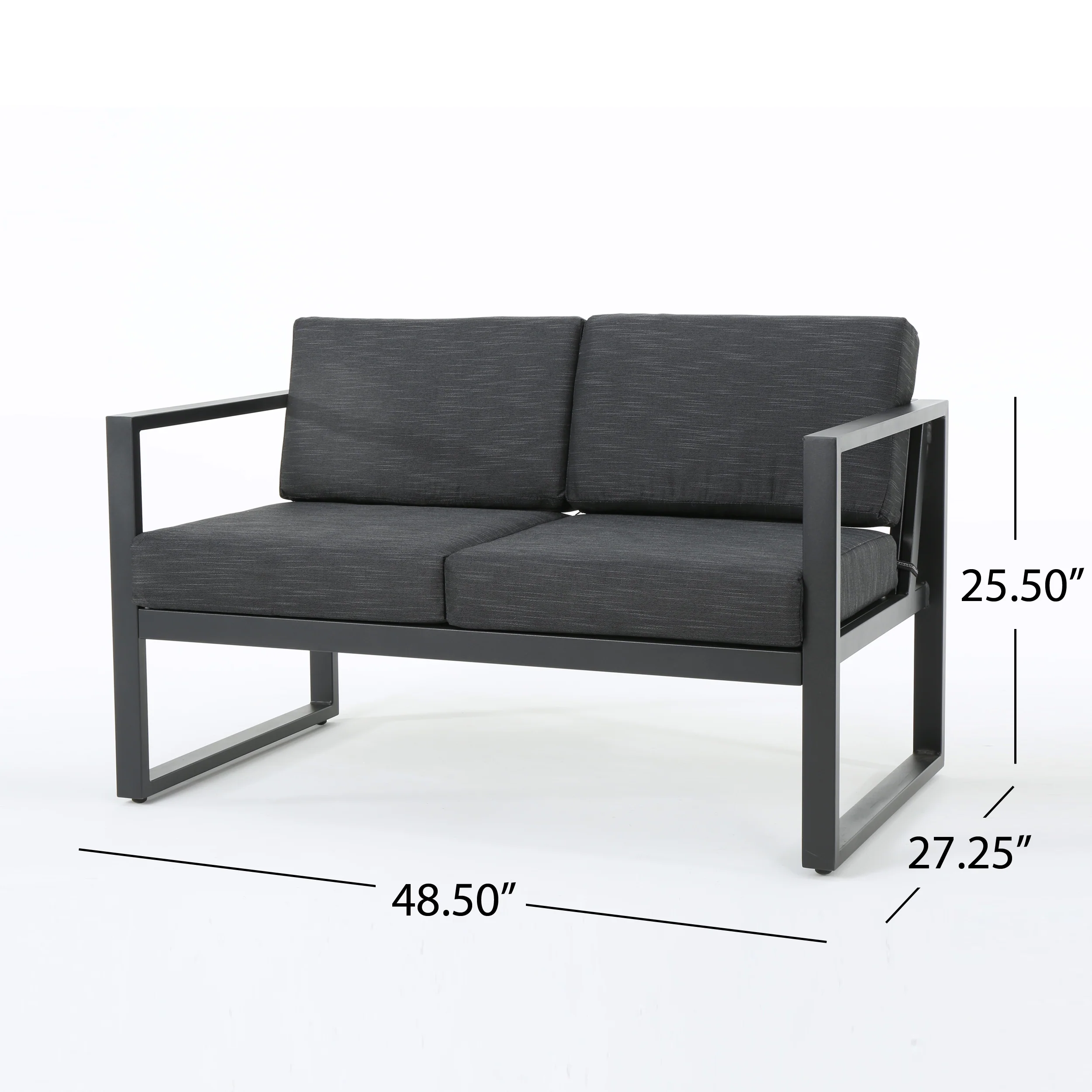 Nealie Outdoor 4-Seater Aluminum Chat Set with Fire Pit and Tank Holder - furnishings