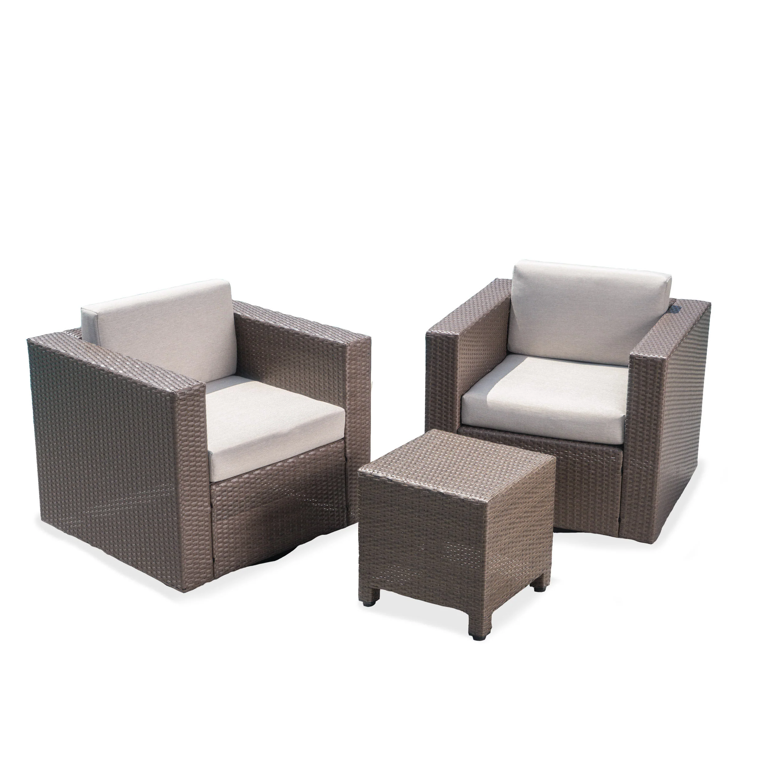 Venice 2-Seater Outdoor Chat Set with Side Table - furnishings