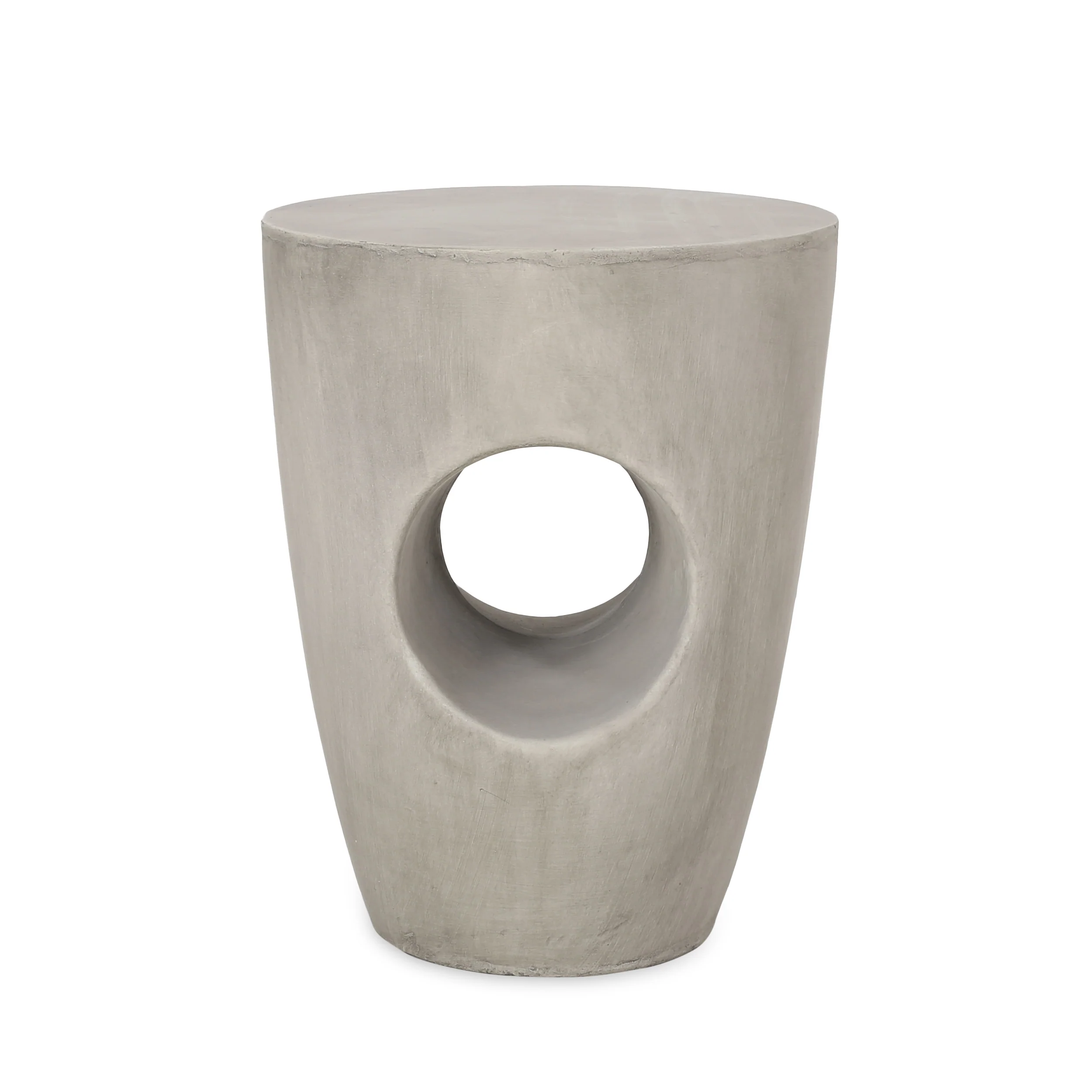 Columbus Outdoor Contemporary Lightweight Concrete Accent Side Table - furnishings