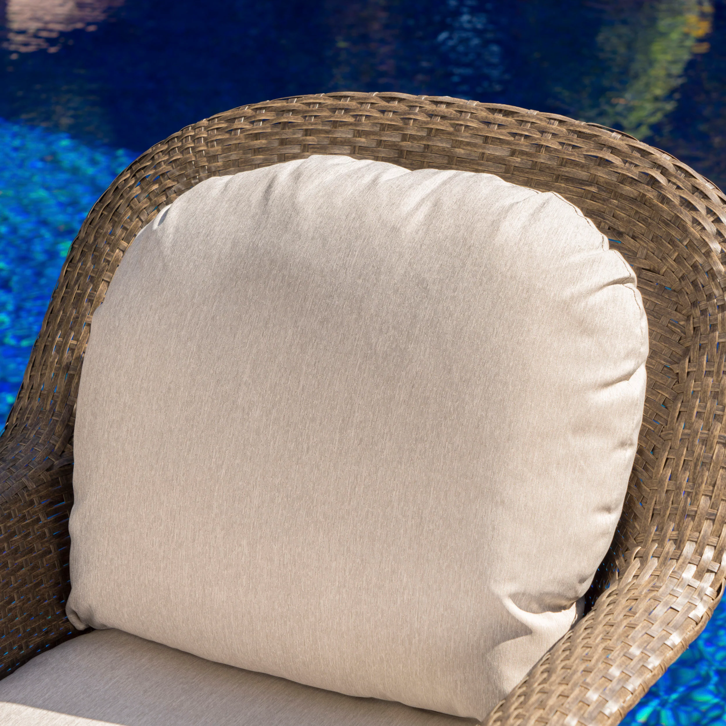 Linsten Outdoor Wicker Swivel Club Chairs with Water Resistant Cushions - furnishings